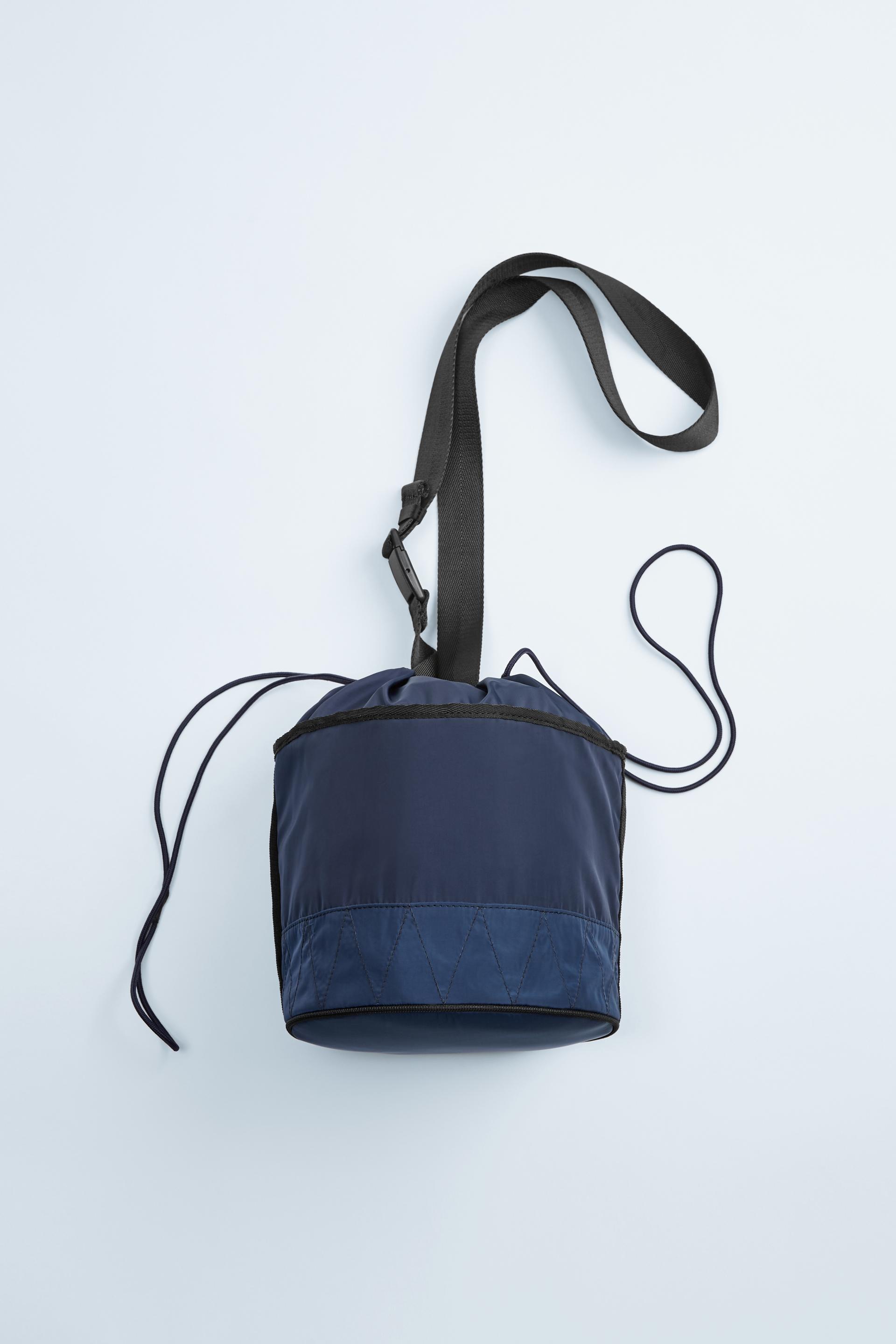 комбинированная сумка-торба с плечевым ремнем Морской синий Zara