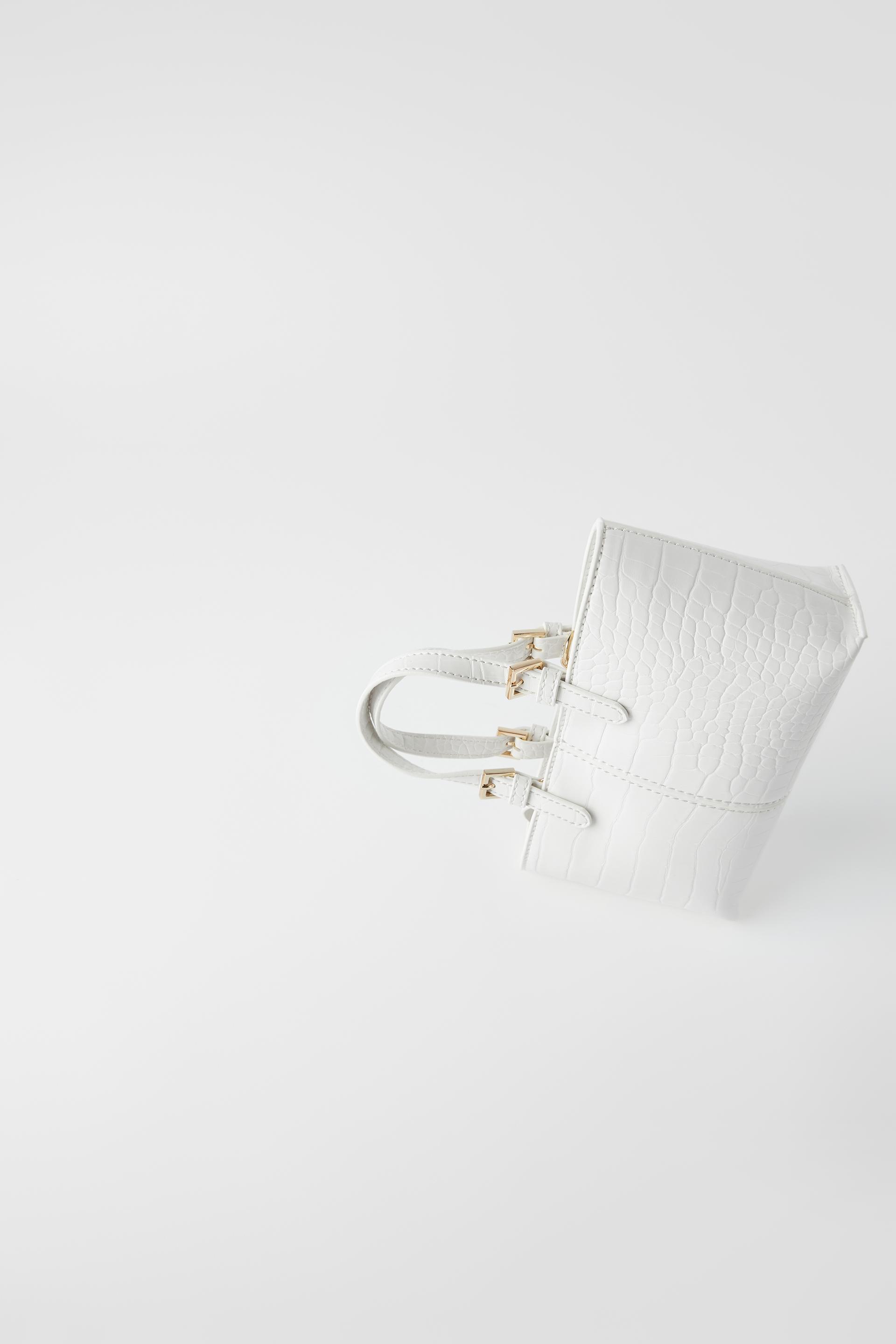 Белый миниатюрная сумка-шопер Zara