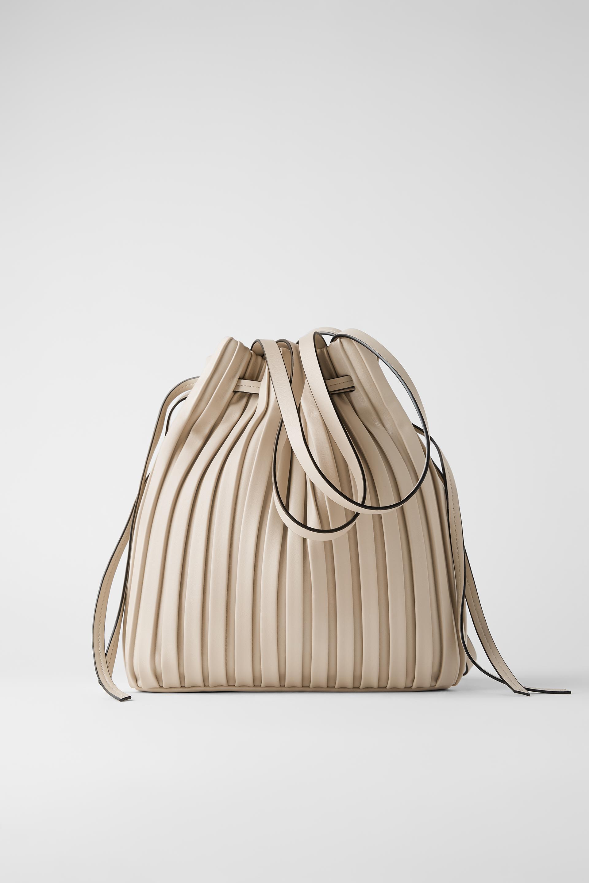 Бежевый сумка-мешок со складками Zara