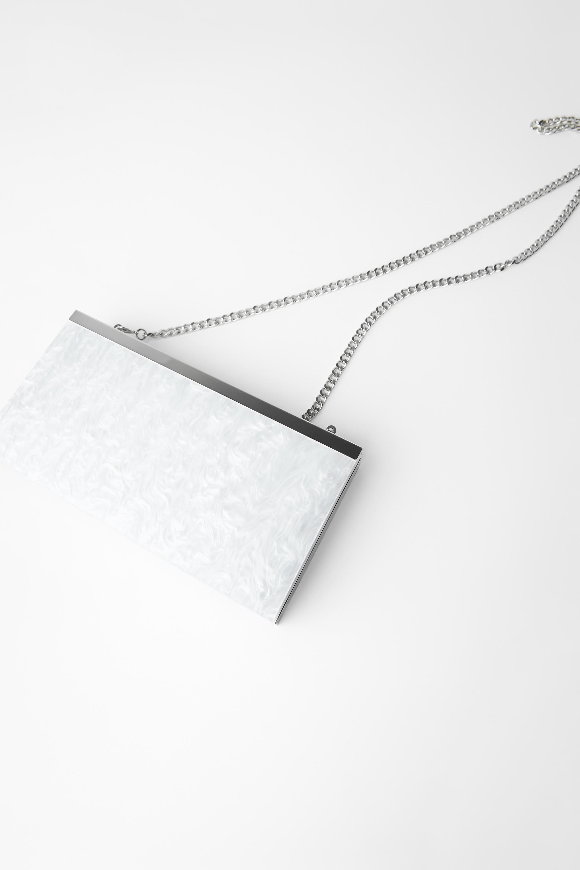 сумка-коробочка с мраморным узором Белый Zara