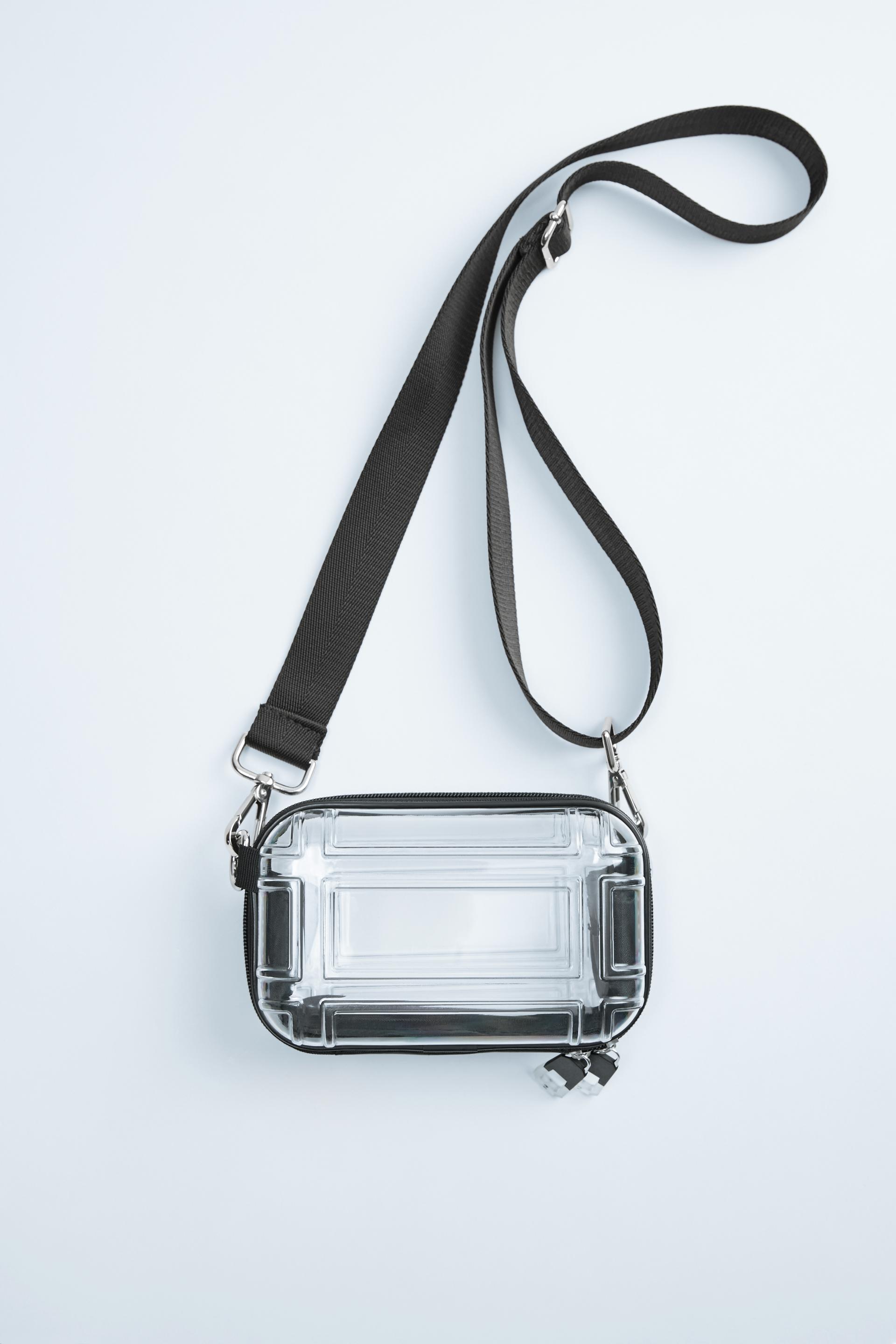 ПРОЗРАЧНЫЙ жесткая сумка-коробочка с плечевым ремнем Zara