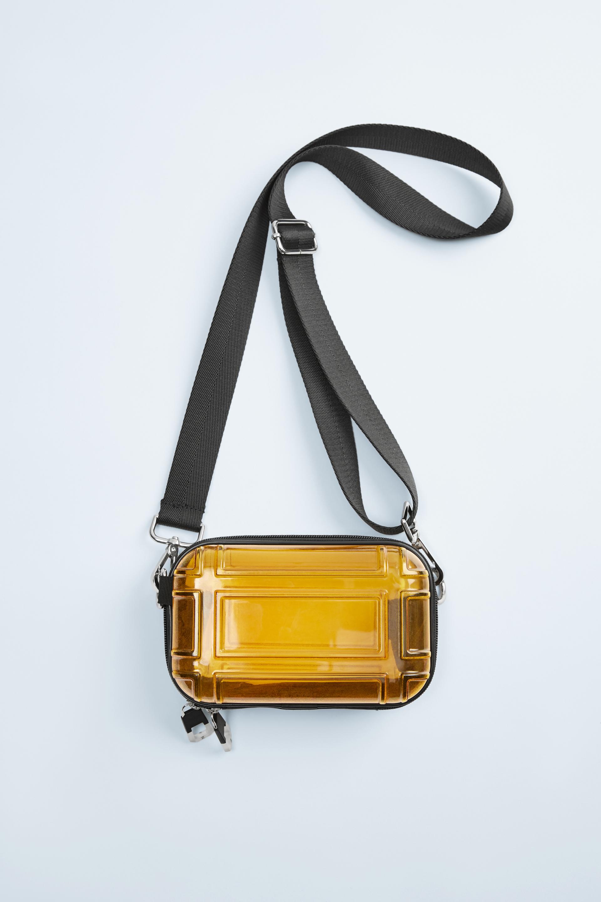 жесткая сумка-коробочка с плечевым ремнем Золотой Zara