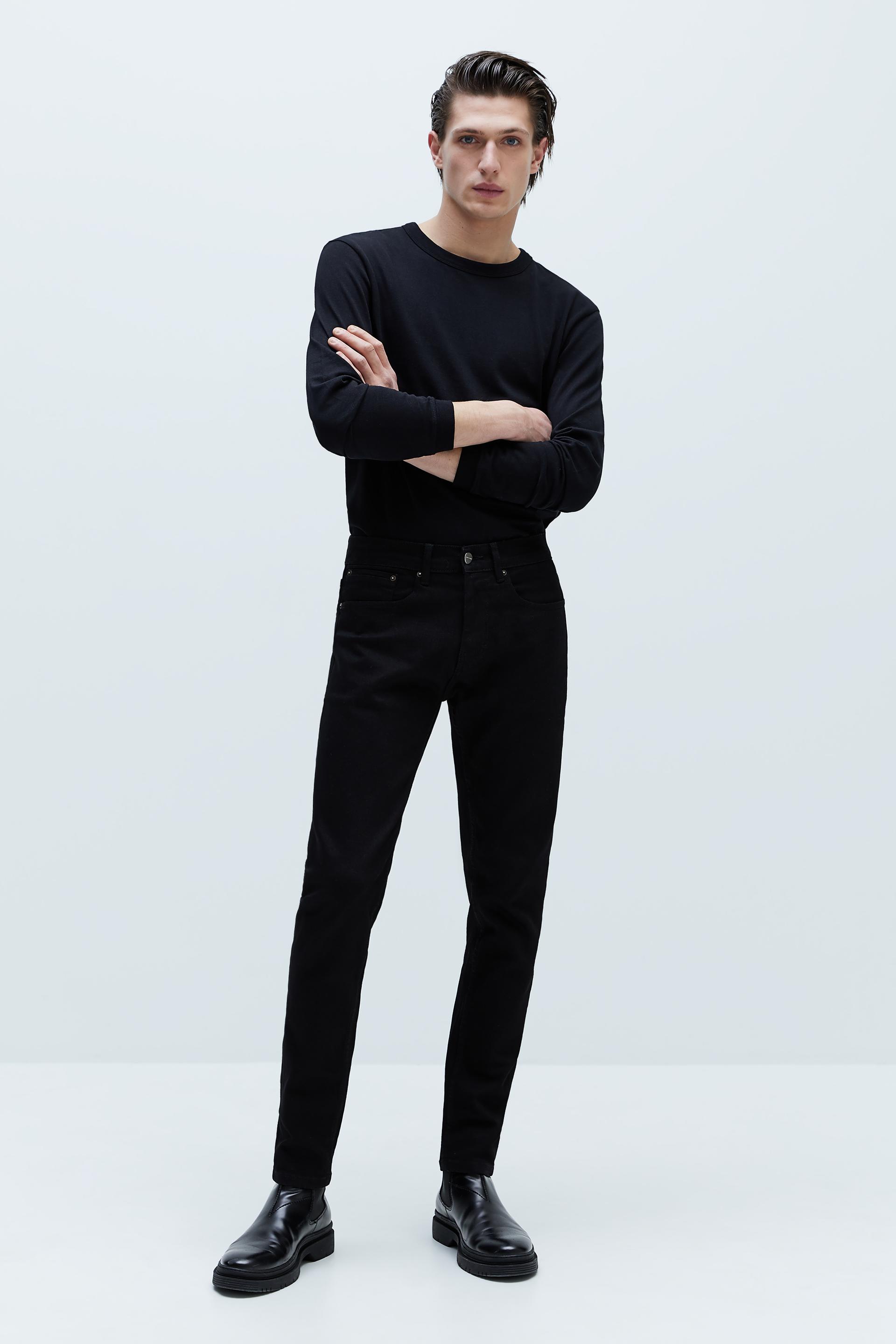 ЧЕРНЫЙ базовые джинсы облегающего кроя Zara