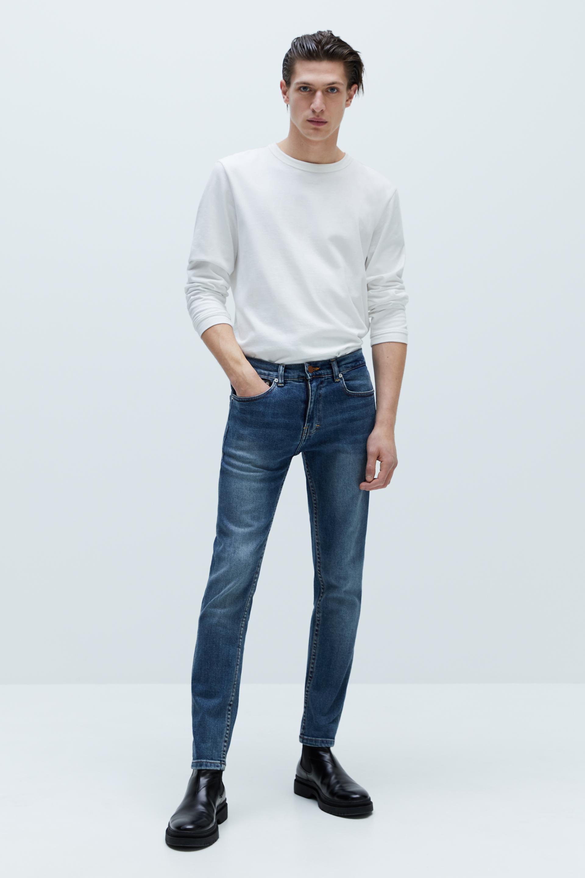 ВЫЦВЕТШИЙ СИНИЙ базовые джинсы облегающего кроя Zara