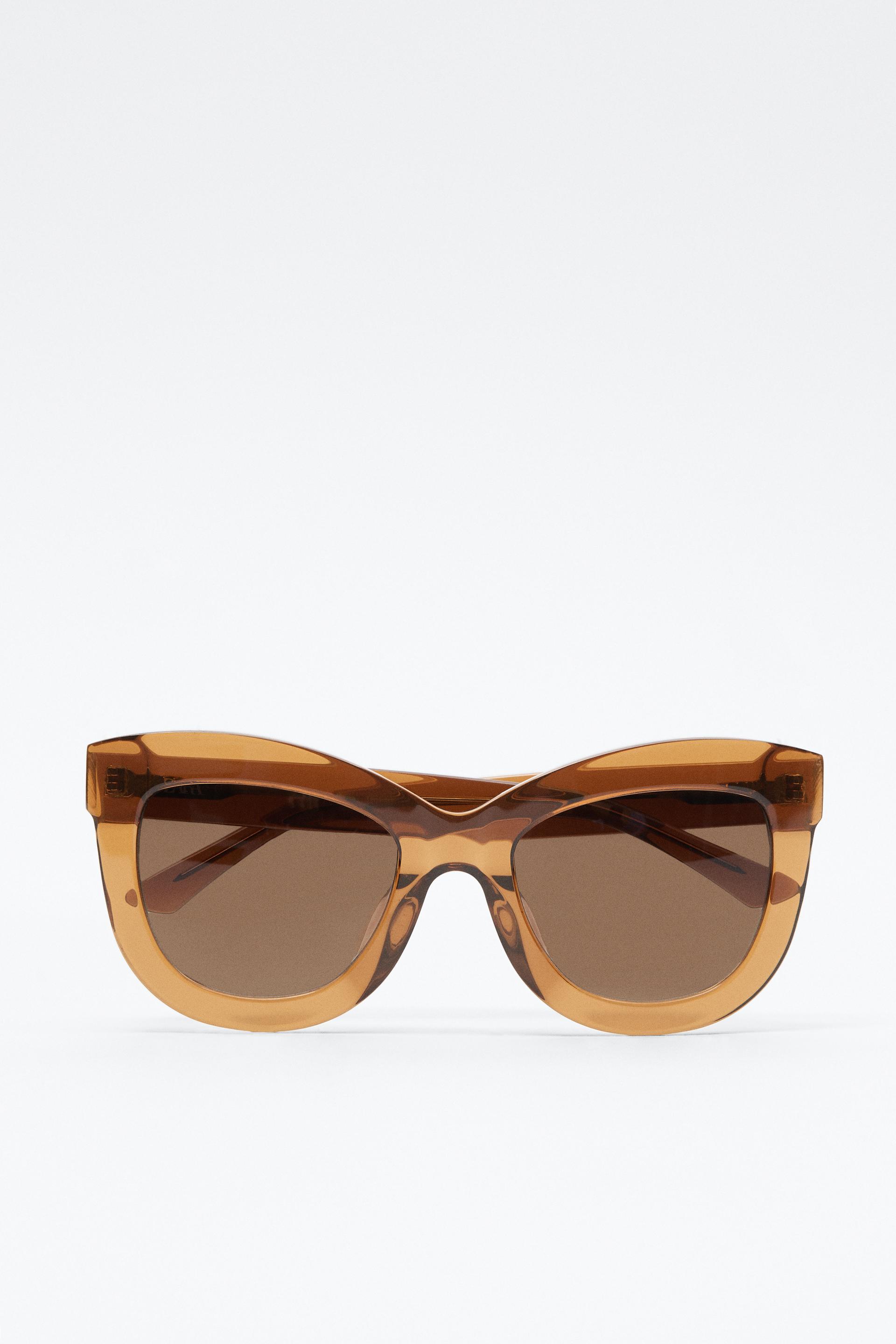 солнечные очки в оправе из ацетата карамельного цвета Карамельный Zara