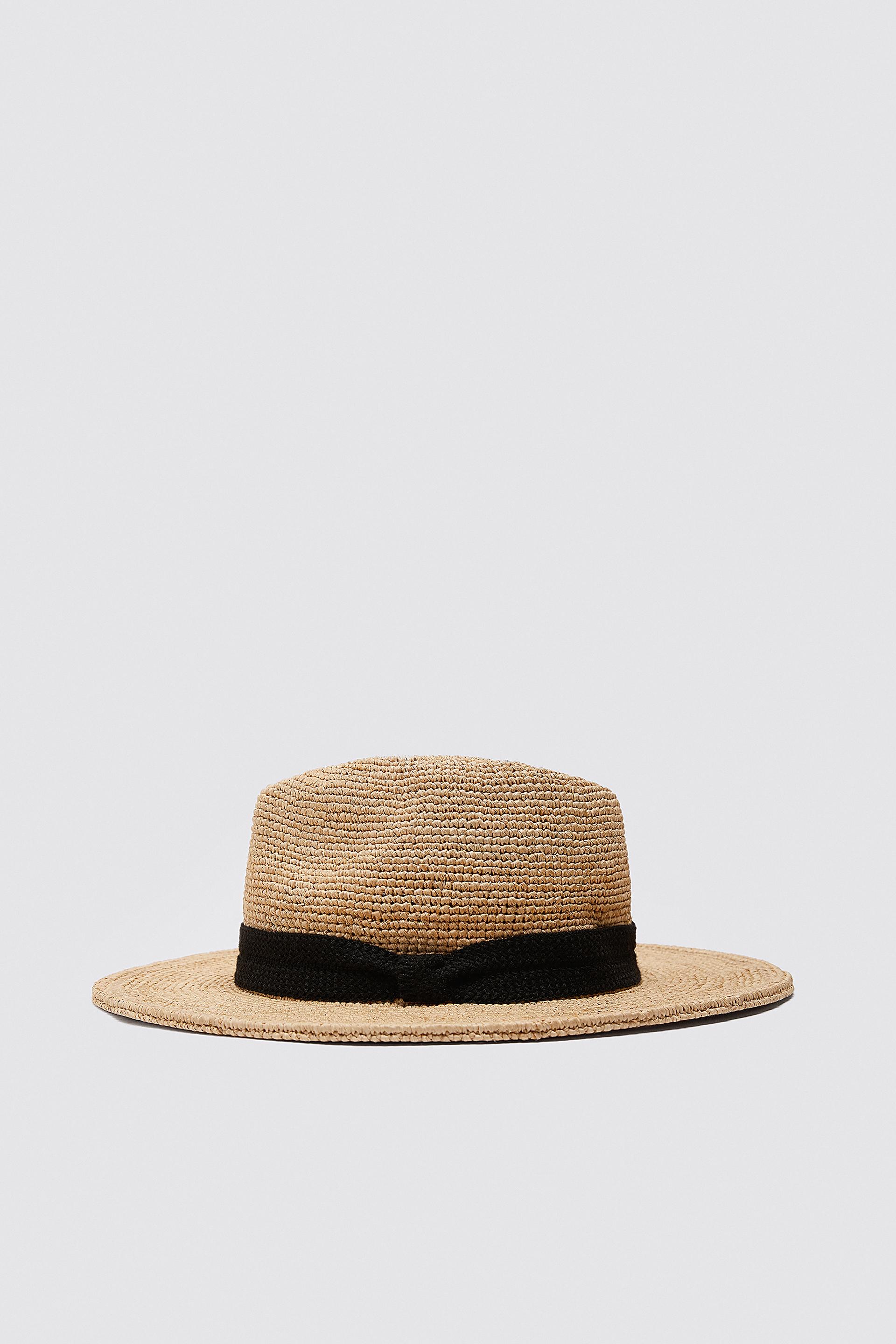 шляпа с лентой Натуральный Zara
