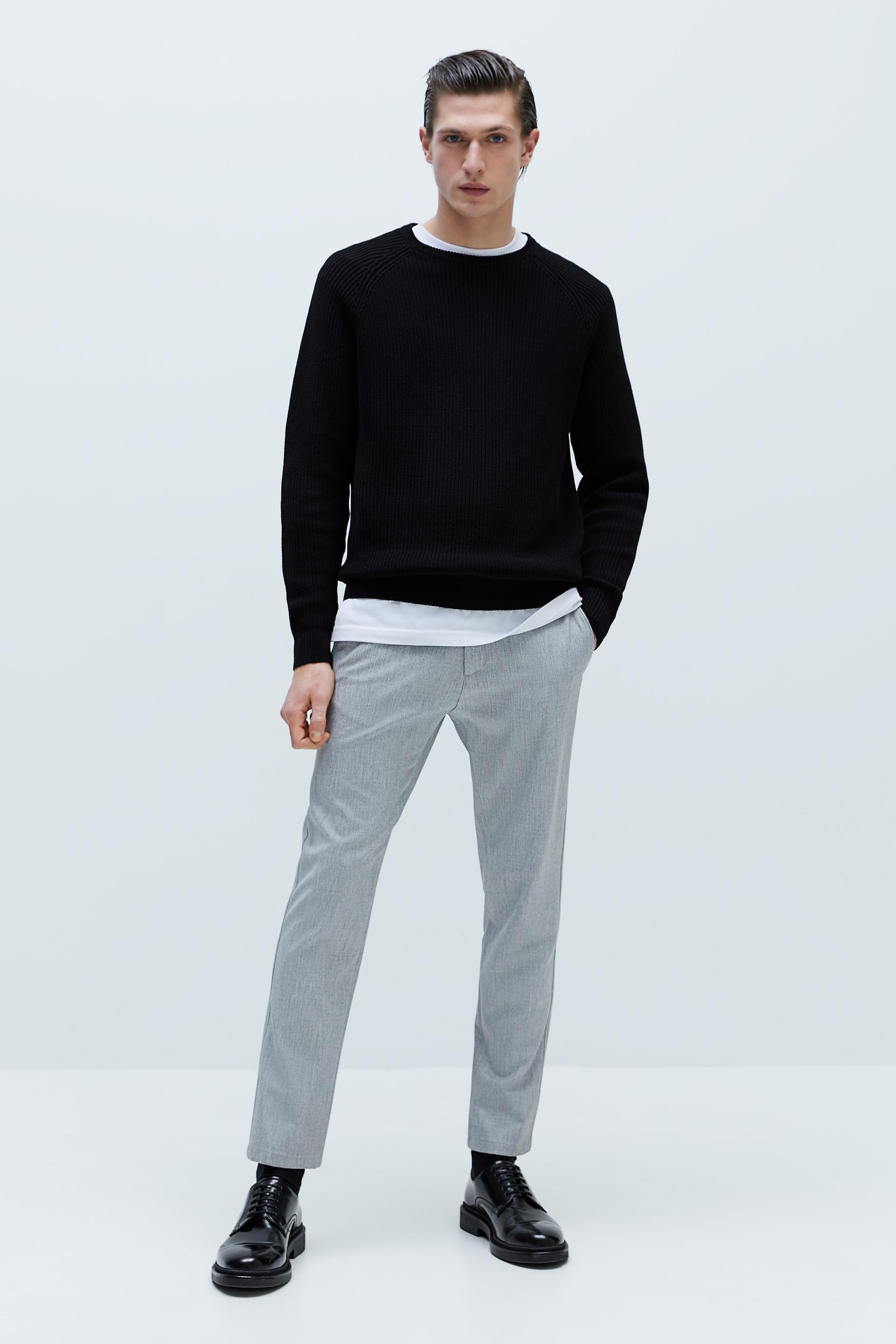 Серый меланжевые брюки облегающего кроя Zara