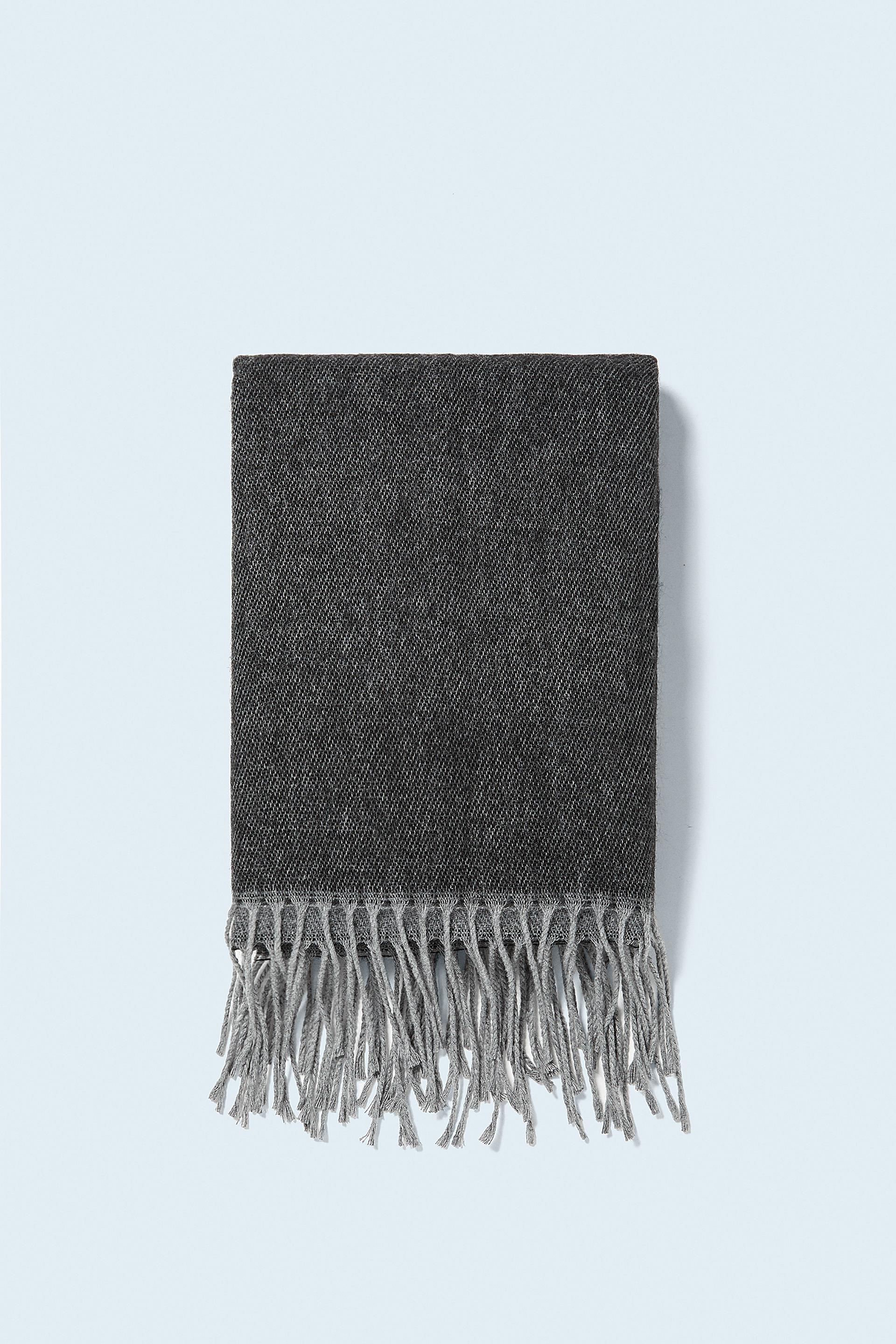 комбинированный шарф Антрацитово-серый Zara