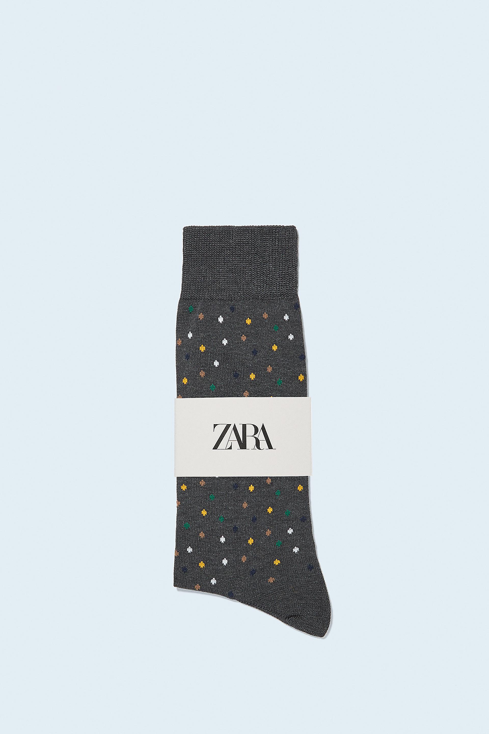 жаккардовые носки в горошек Антрацитово-серый Zara