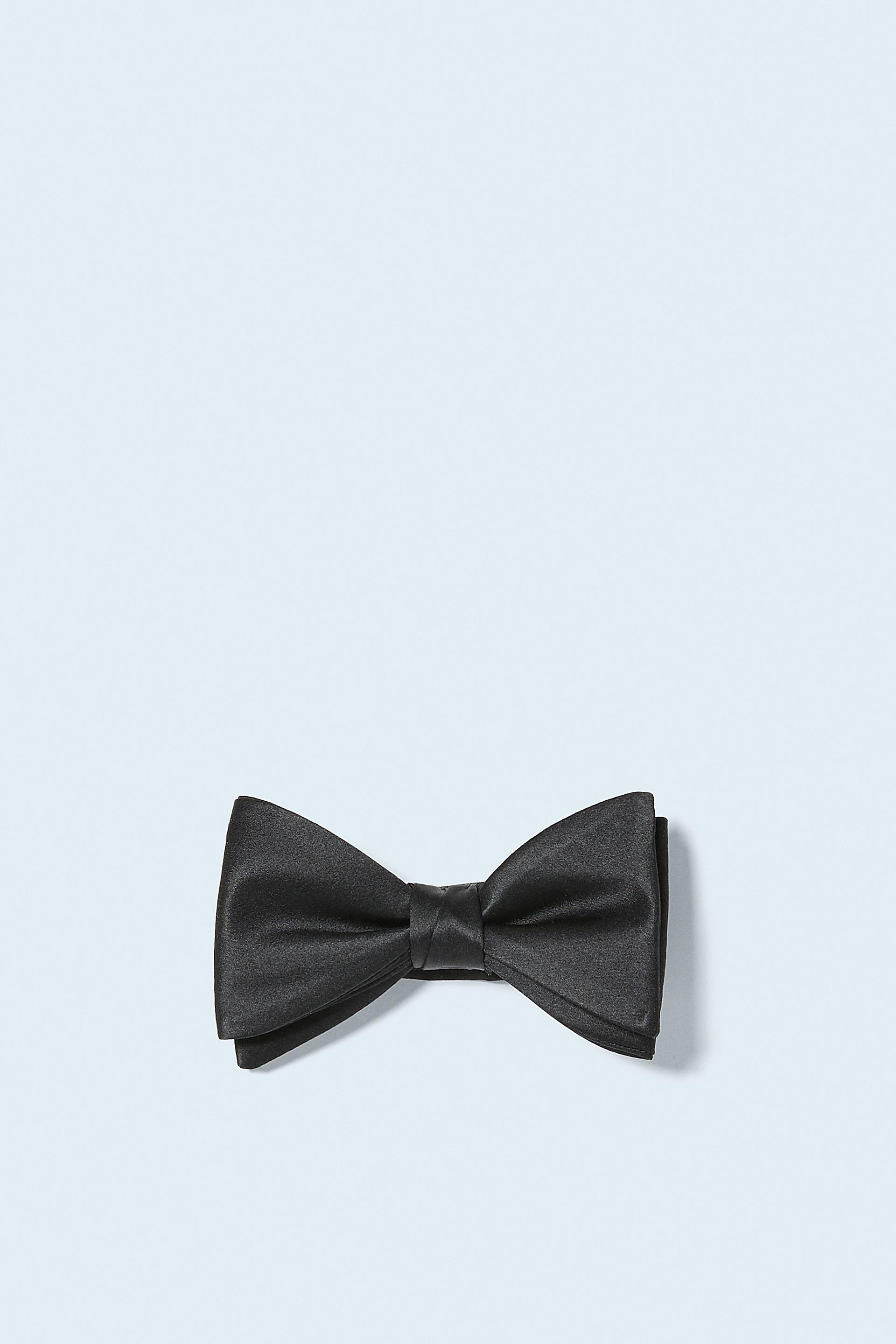 ЧЕРНЫЙ однотонный галстук-бабочка Zara