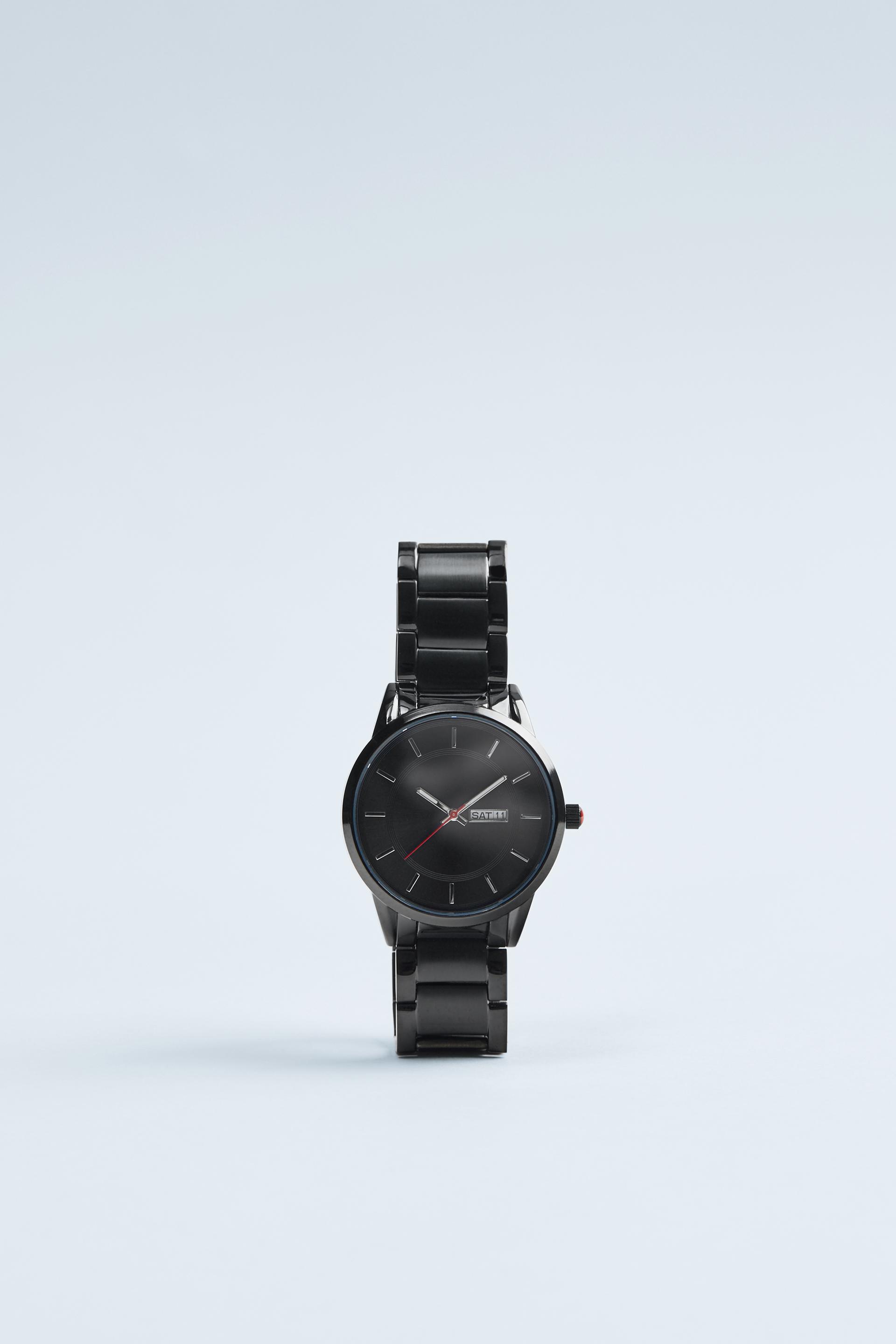 часы с круглым корпусом и металлическим браслетом ЧЕРНЫЙ Zara