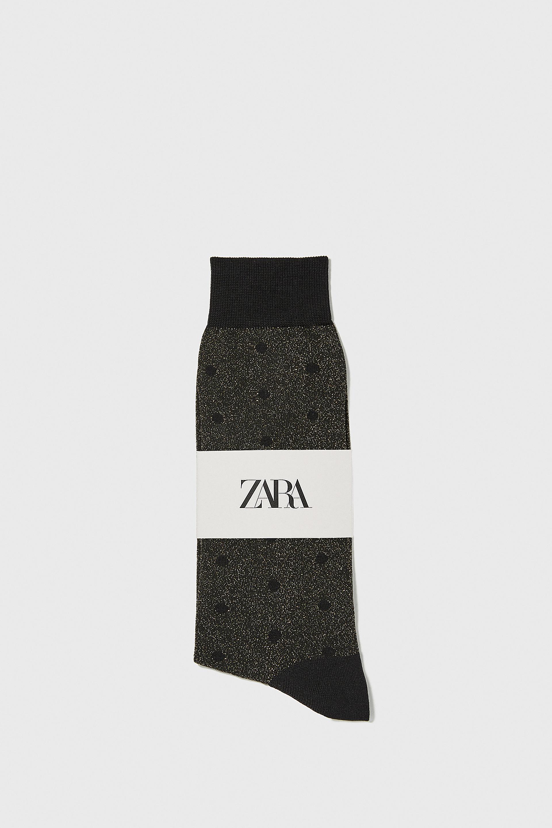 носки из плотной пряжи с блестящей нитью ЗОЛОТИСТЫЙ Zara