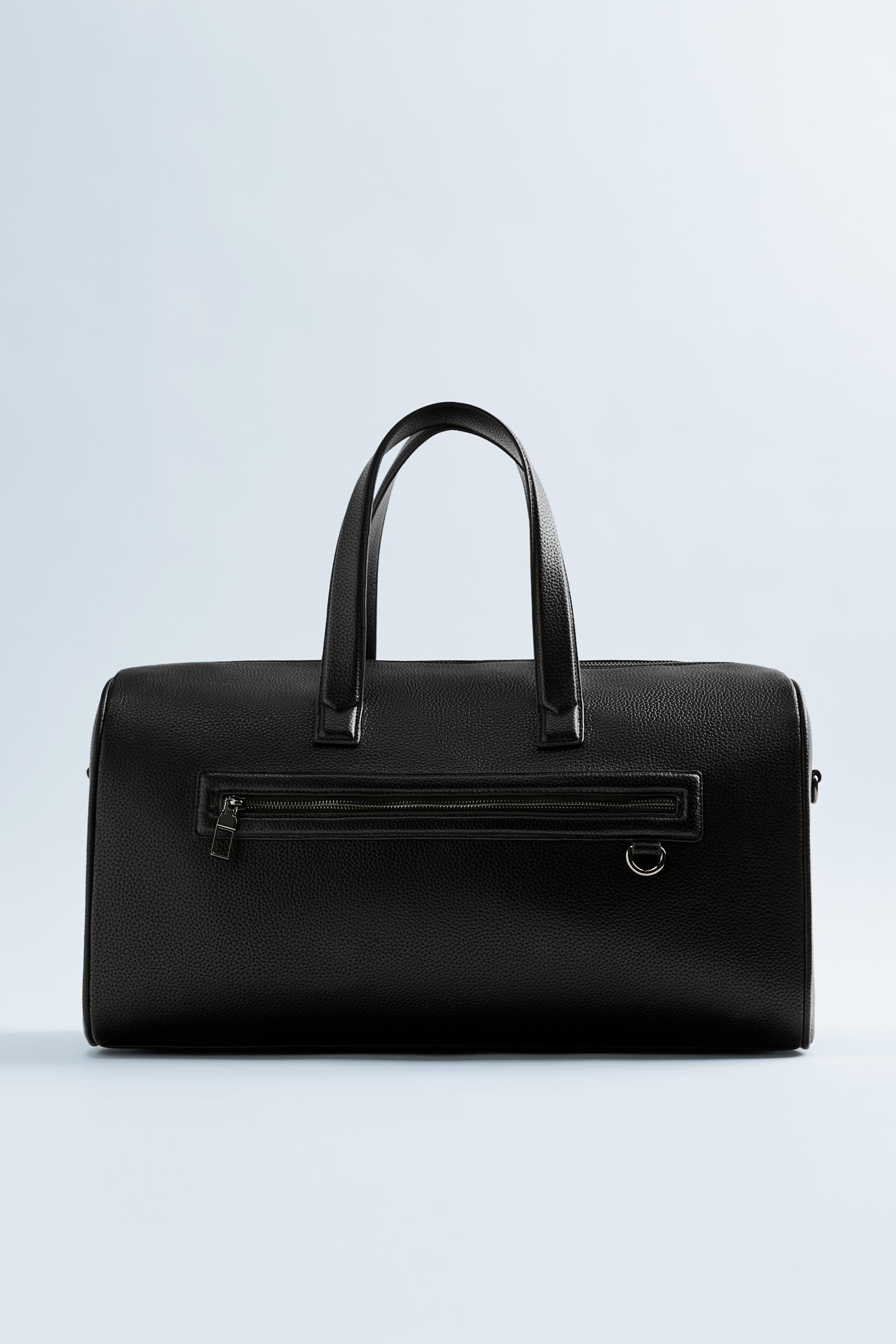 черная минималистичная дорожная сумка ЧЕРНЫЙ Zara