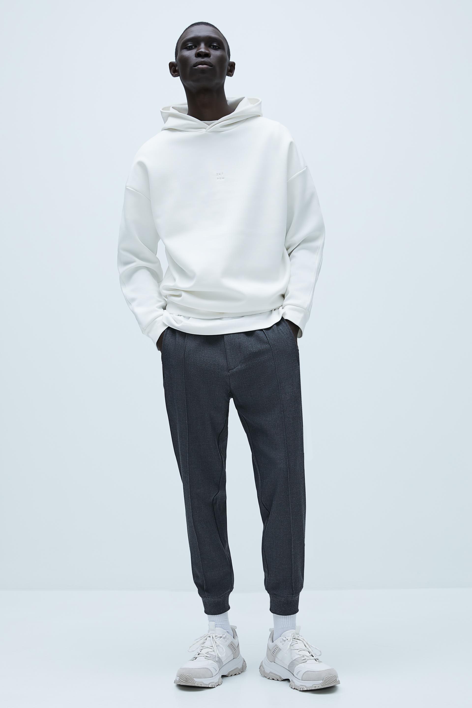 Антрацитово-серый меланжевые брюки джоггеры комфортного кроя из трикотажа Zara