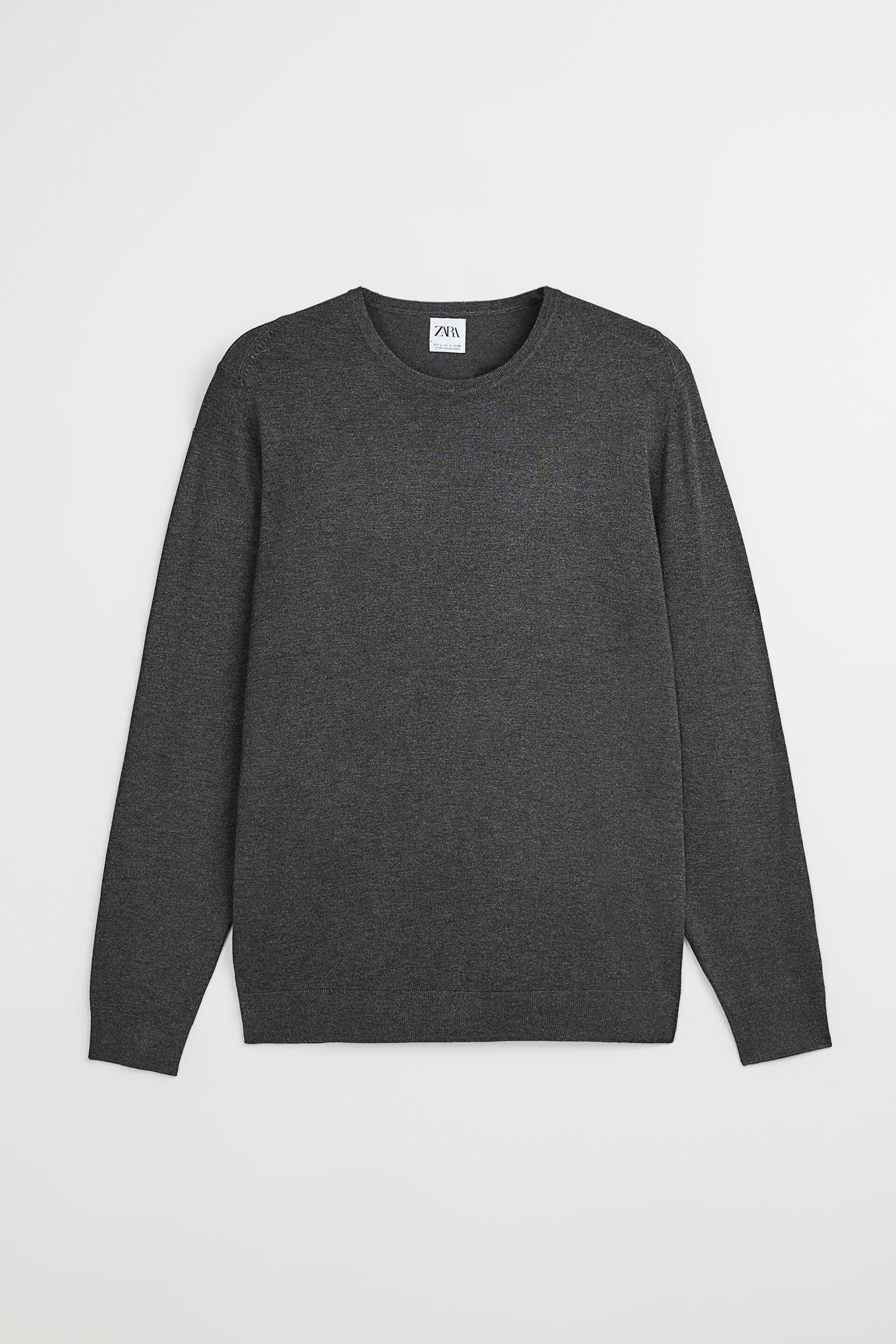 базовый однотонный свитер Антрацитово-серый Zara