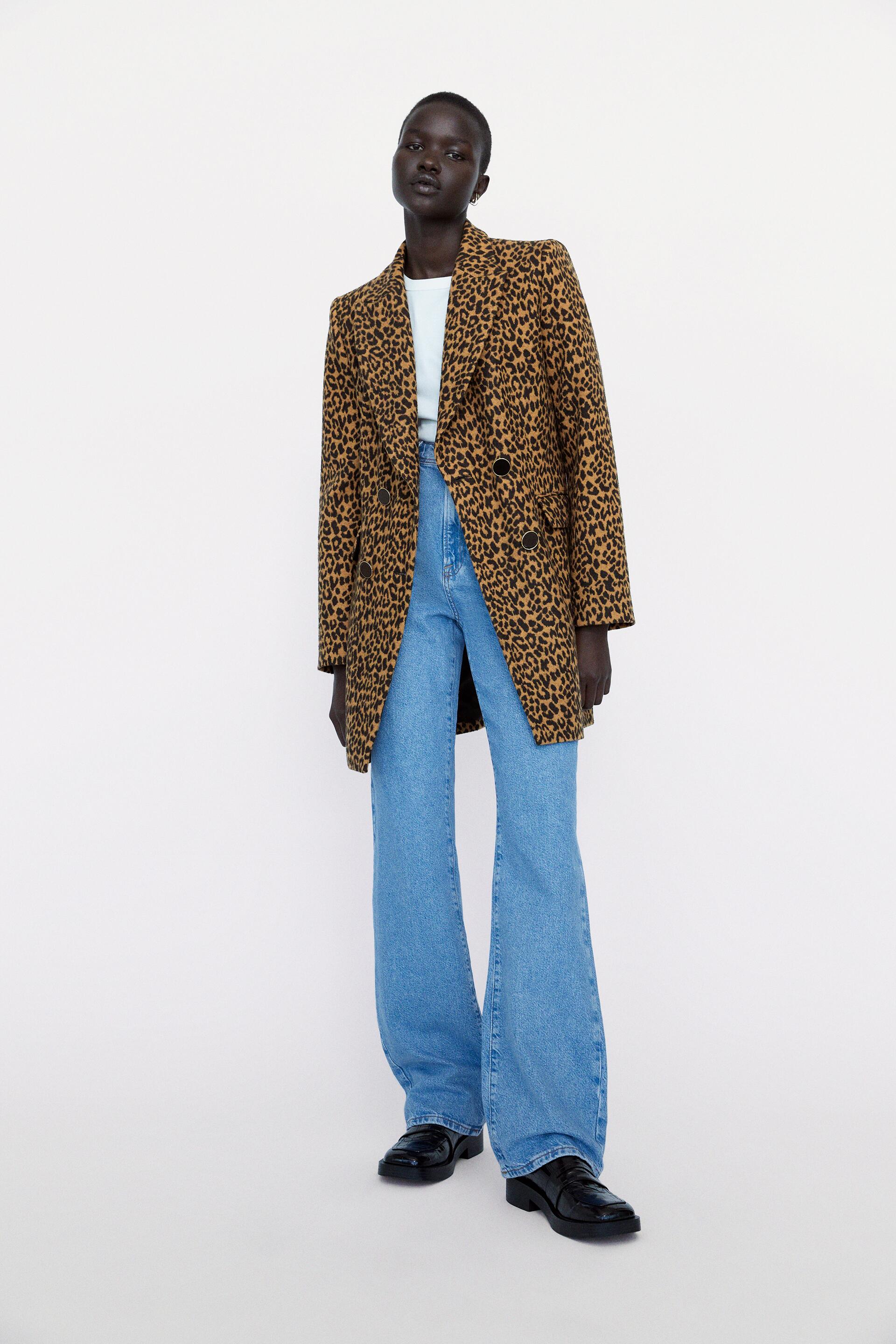 классическое пальто с леопардовым принтом Леопардовый Zara
