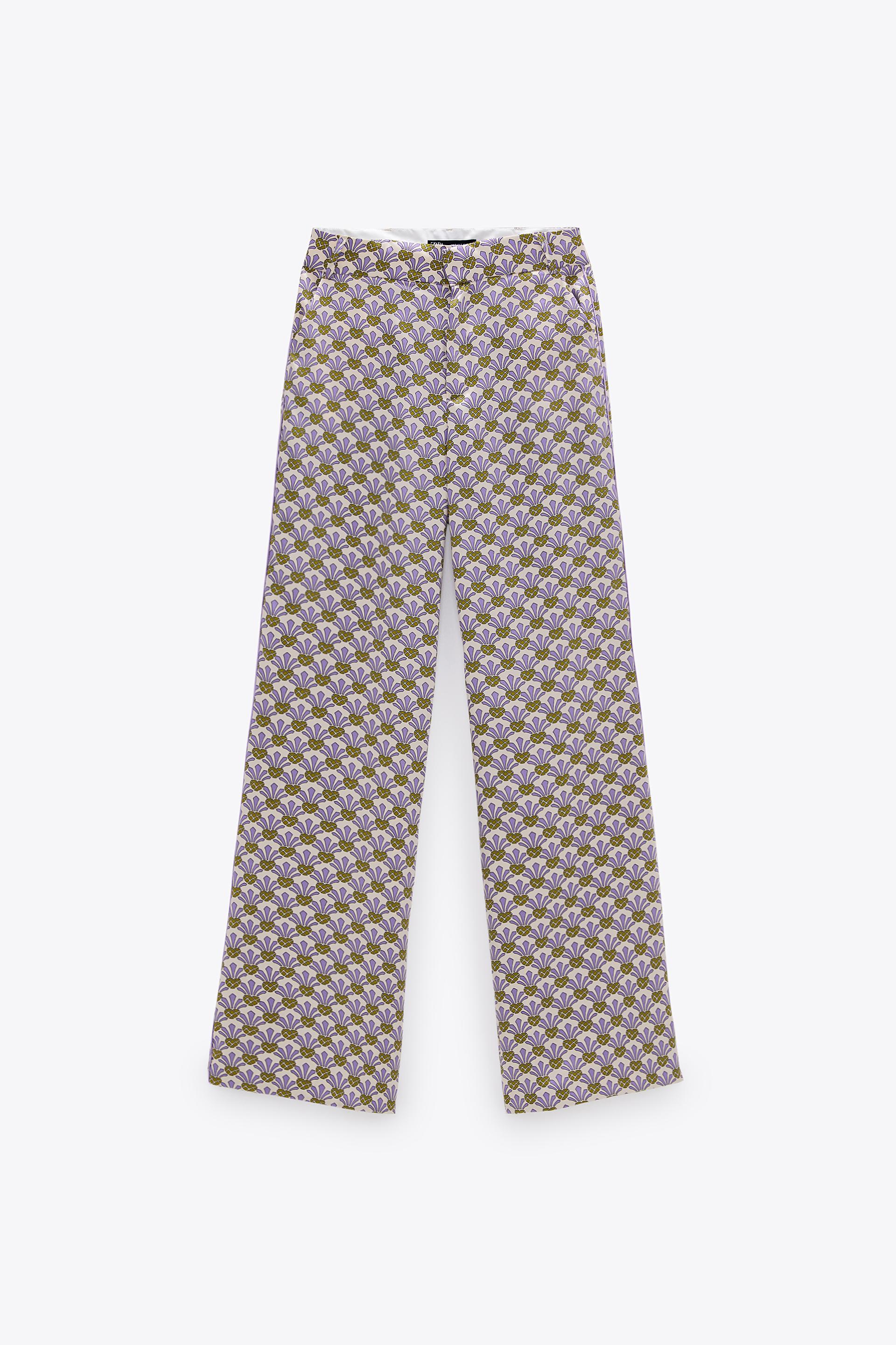брюки в пижамном стиле с принтом Единственный Zara