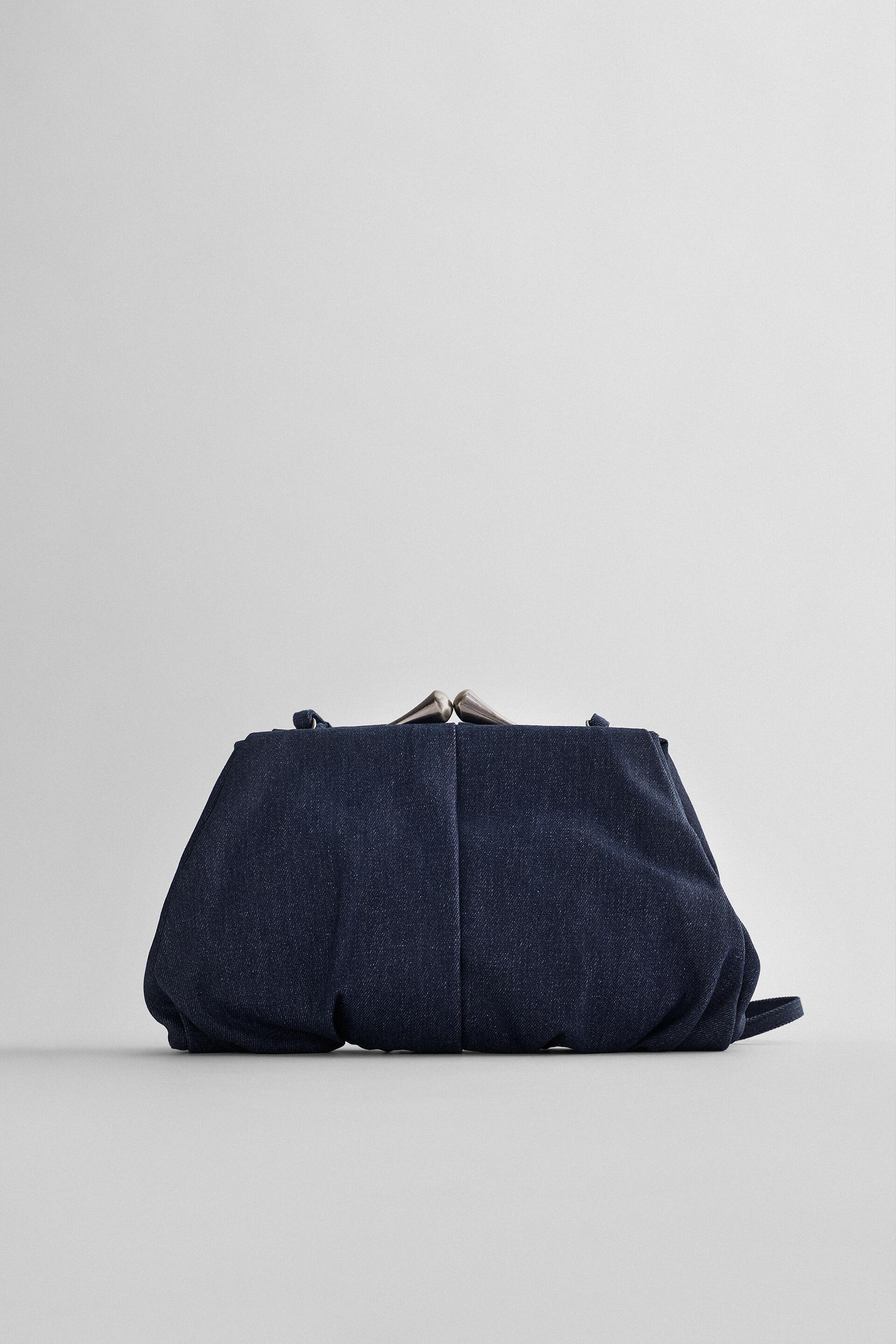 джинсовая сумка с плечевым ремнем и металлической застежкой Синий джинсовый Zara