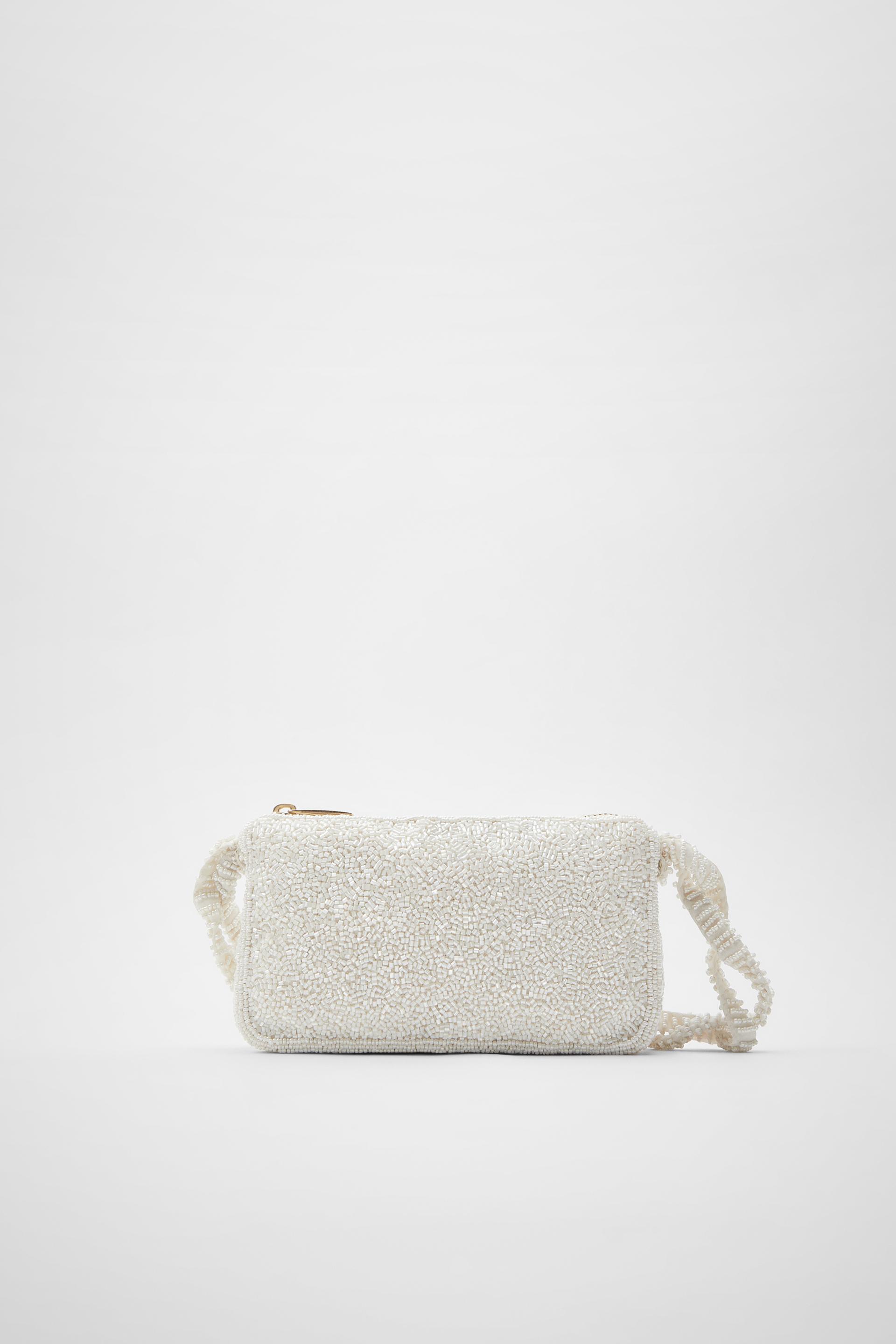 мини-сумка с бисером Белый Zara