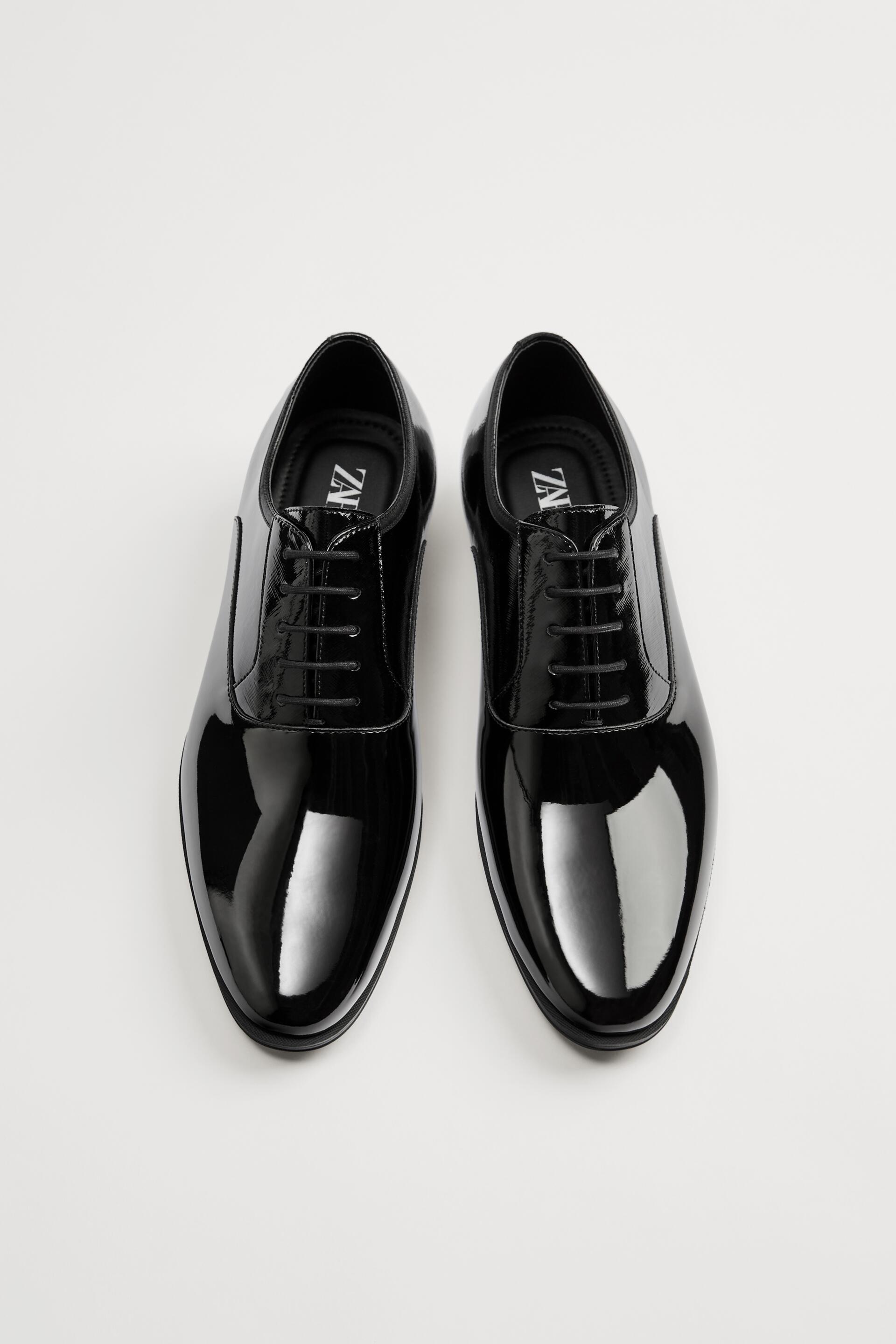 черные лакированные туфли в строгом стиле ЧЕРНЫЙ Zara