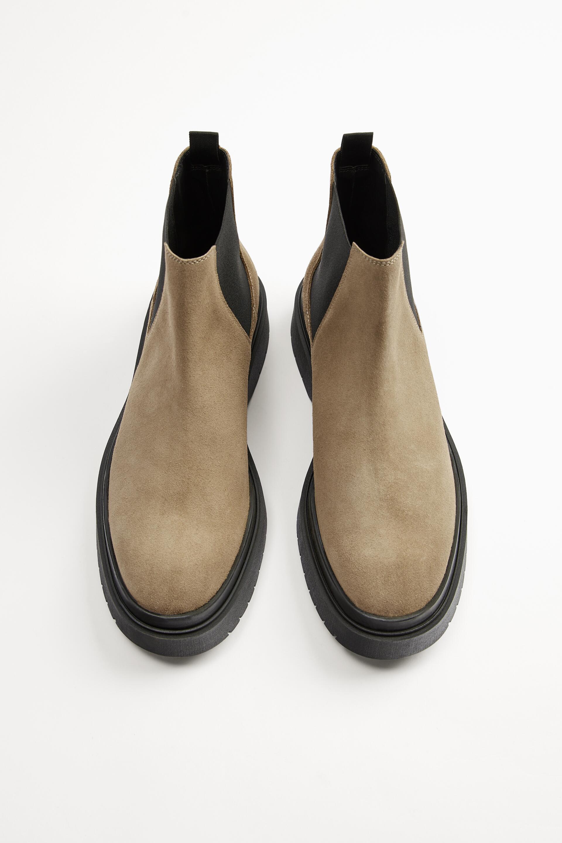 кожаные ботинки на объемной подошве Бежевый Zara