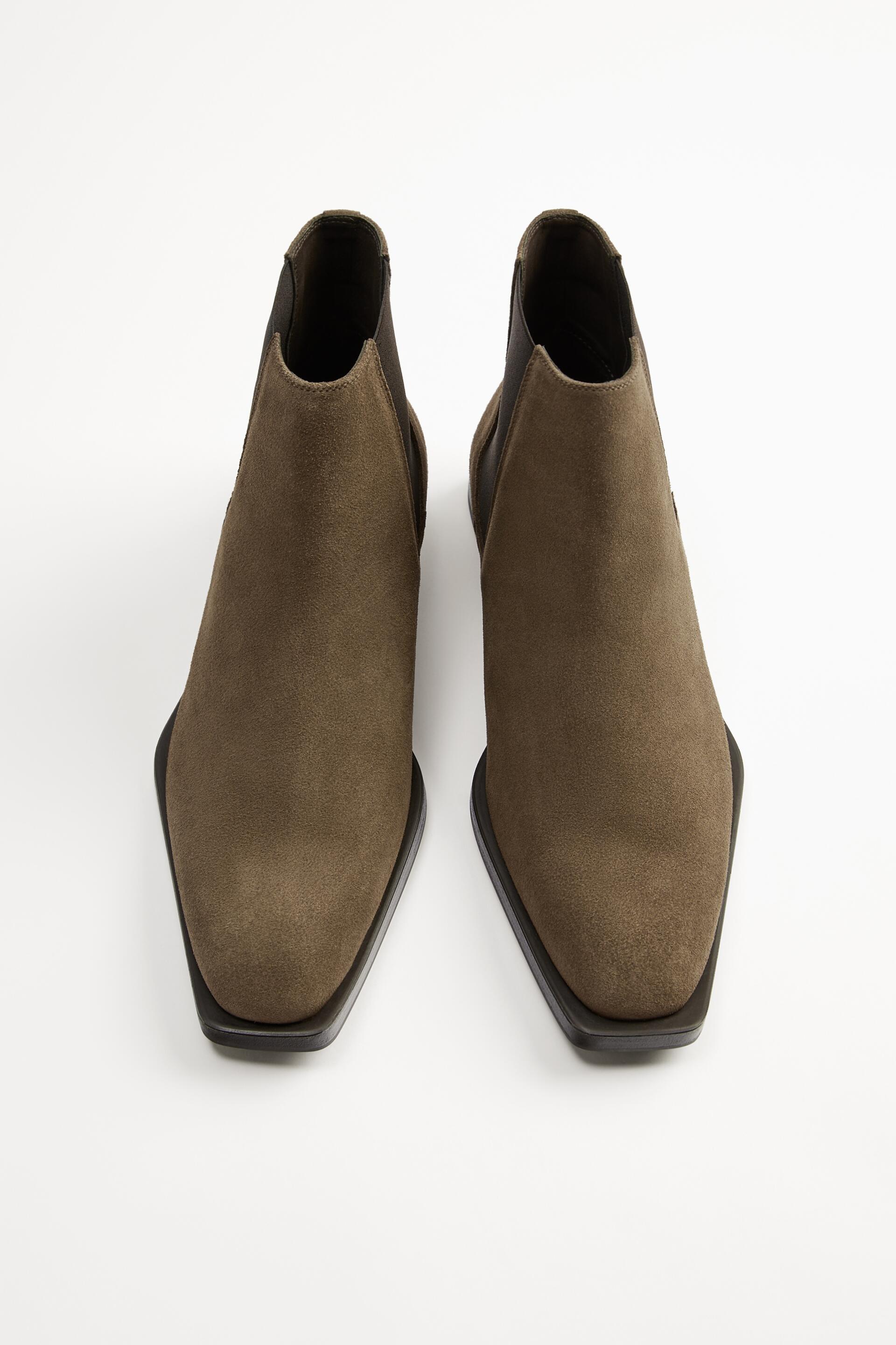 кожаные ботинки с подошвой геометрической формы КОРИЧНЕВЫЙ Zara
