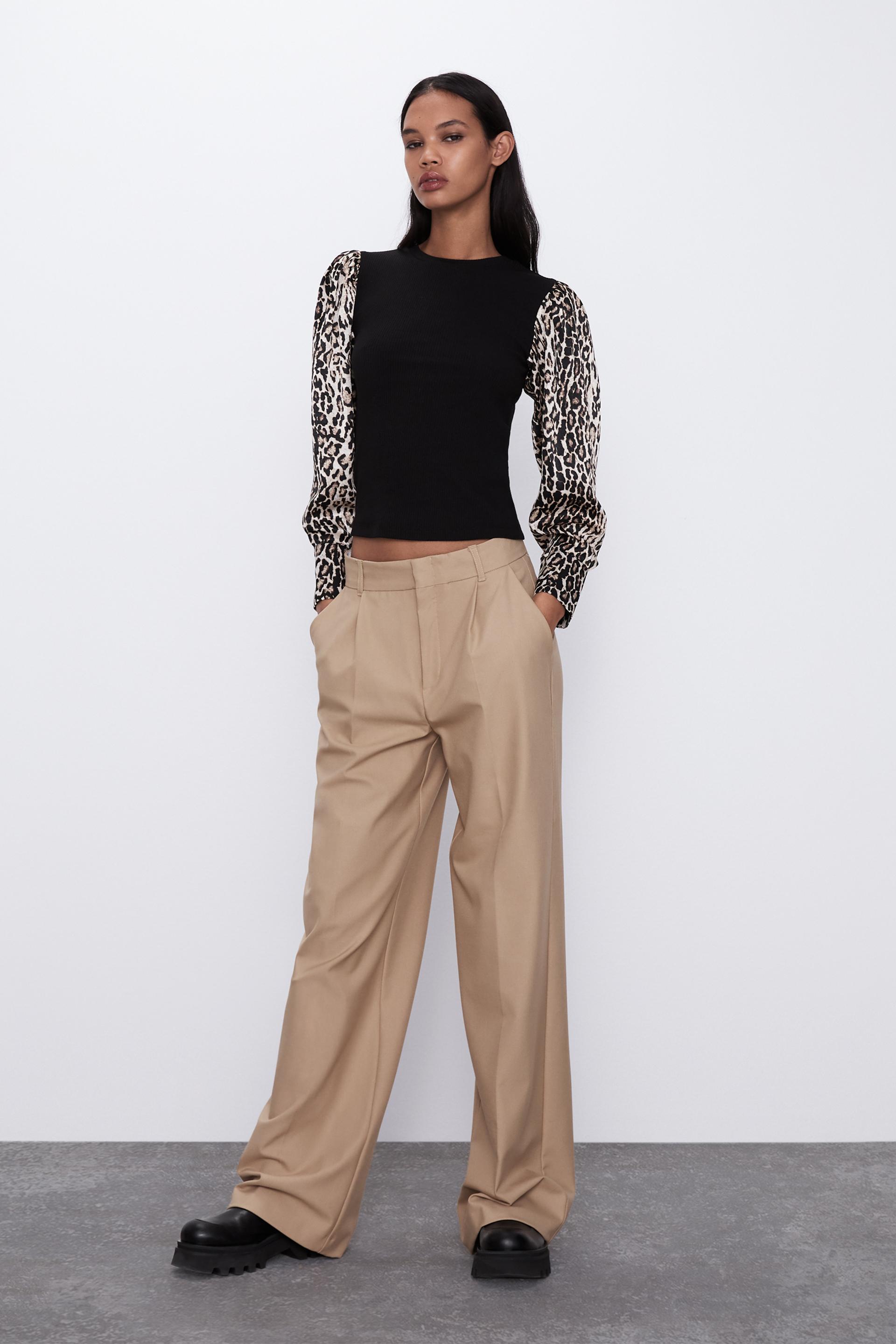 Леопардовый свитер с объемными рукавами в тон Zara