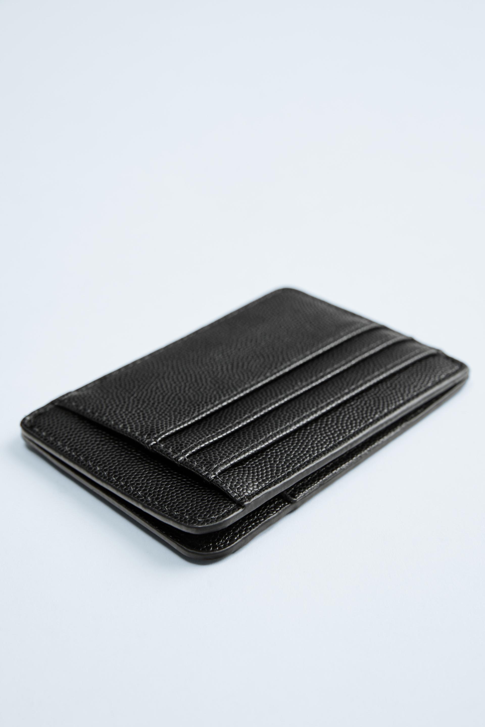 черный кошелек для карточек ЧЕРНЫЙ Zara