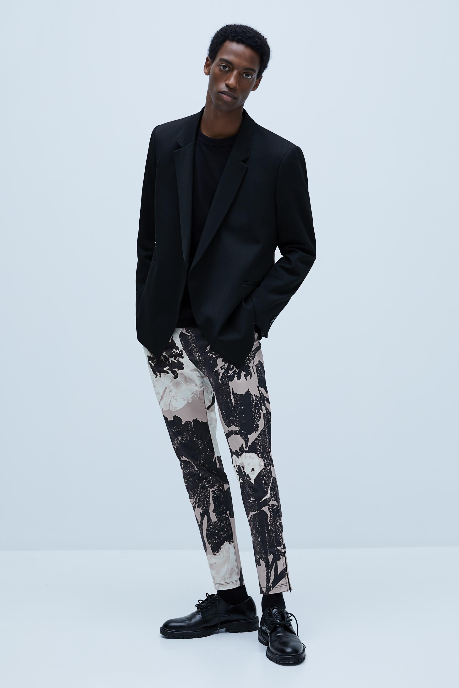 брюки с абстрактным принтом РОЗОВЫЙ Zara