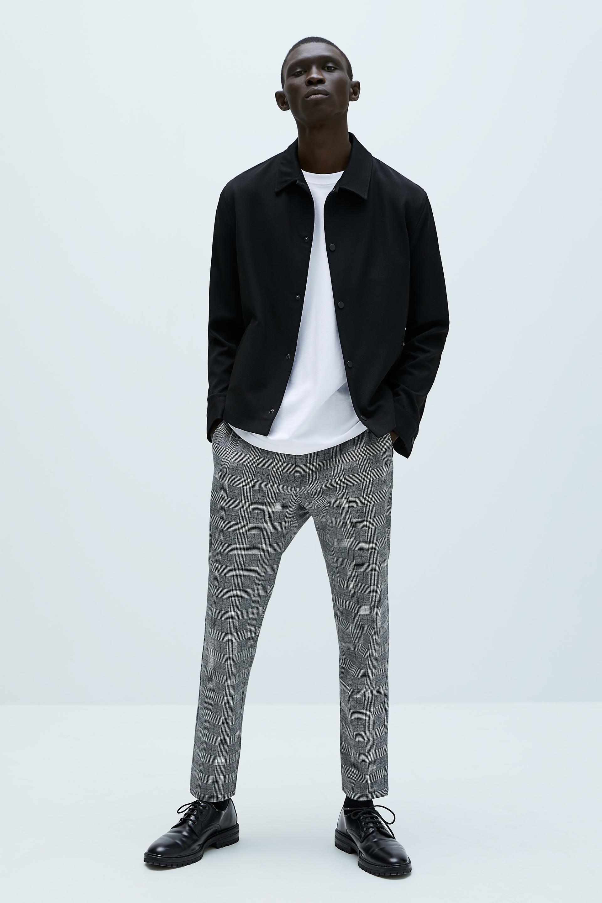 брюки облегающего кроя с контрастной талией Серый Zara