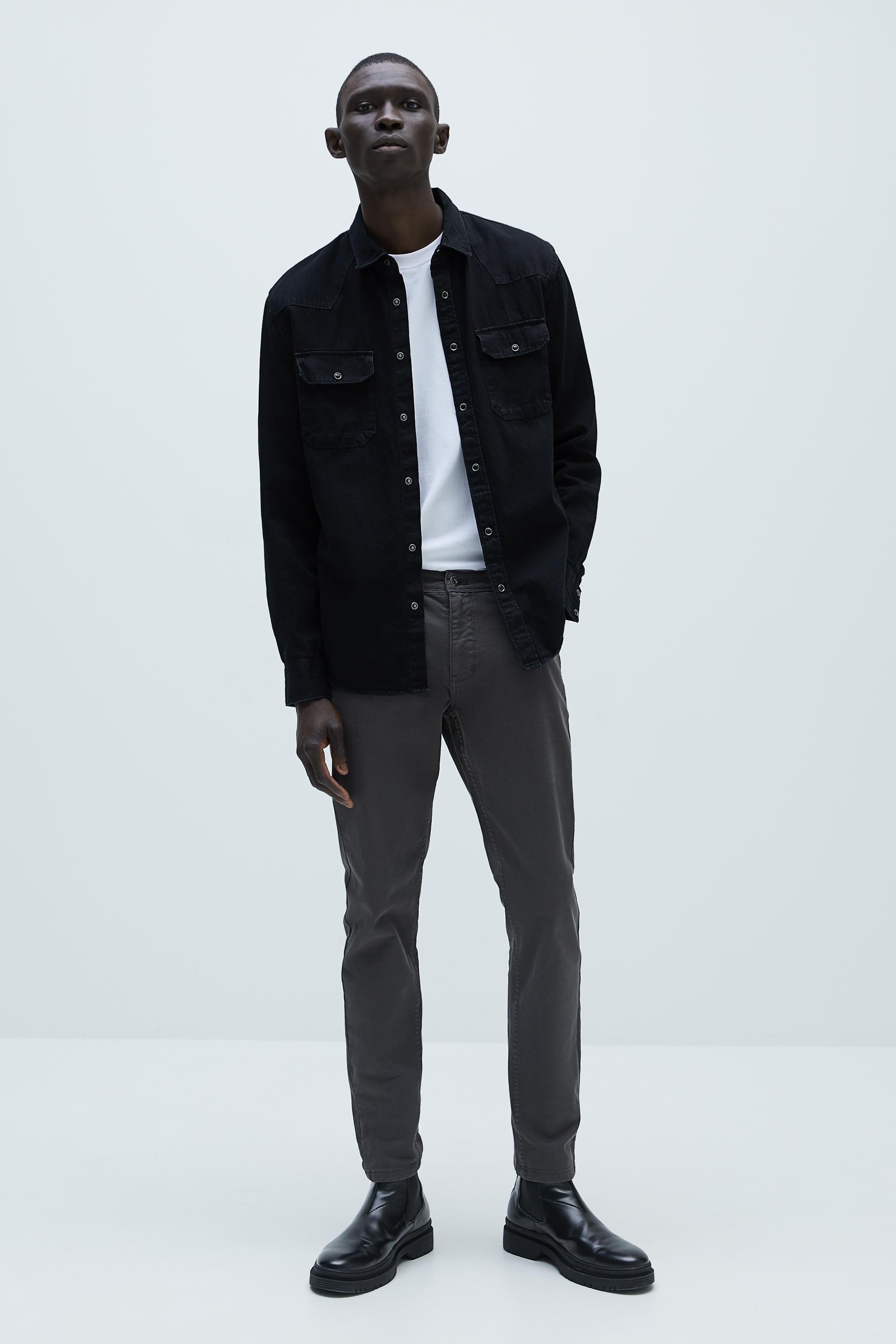 Серый базовые брюки облегающего кроя Zara