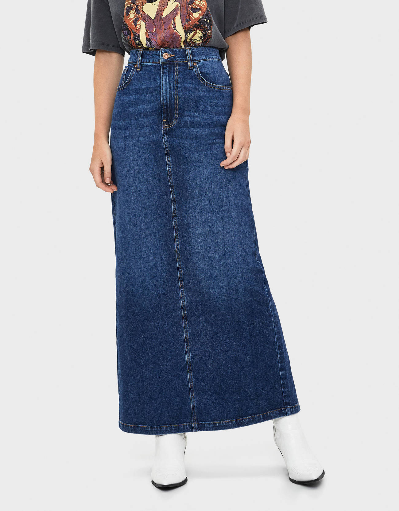 Длинная джинсовая юбка купить