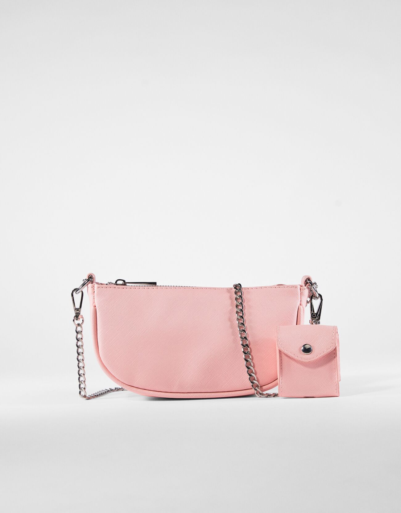 Мини-сумка с цепочкой Розовый Bershka
