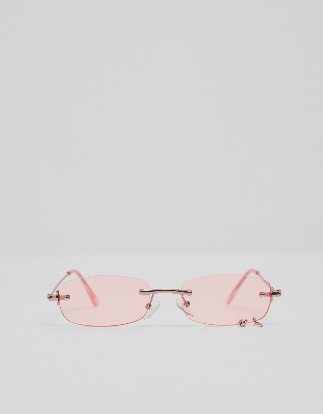 Солнцезащитные очки без оправы с подвесками Розовый Bershka