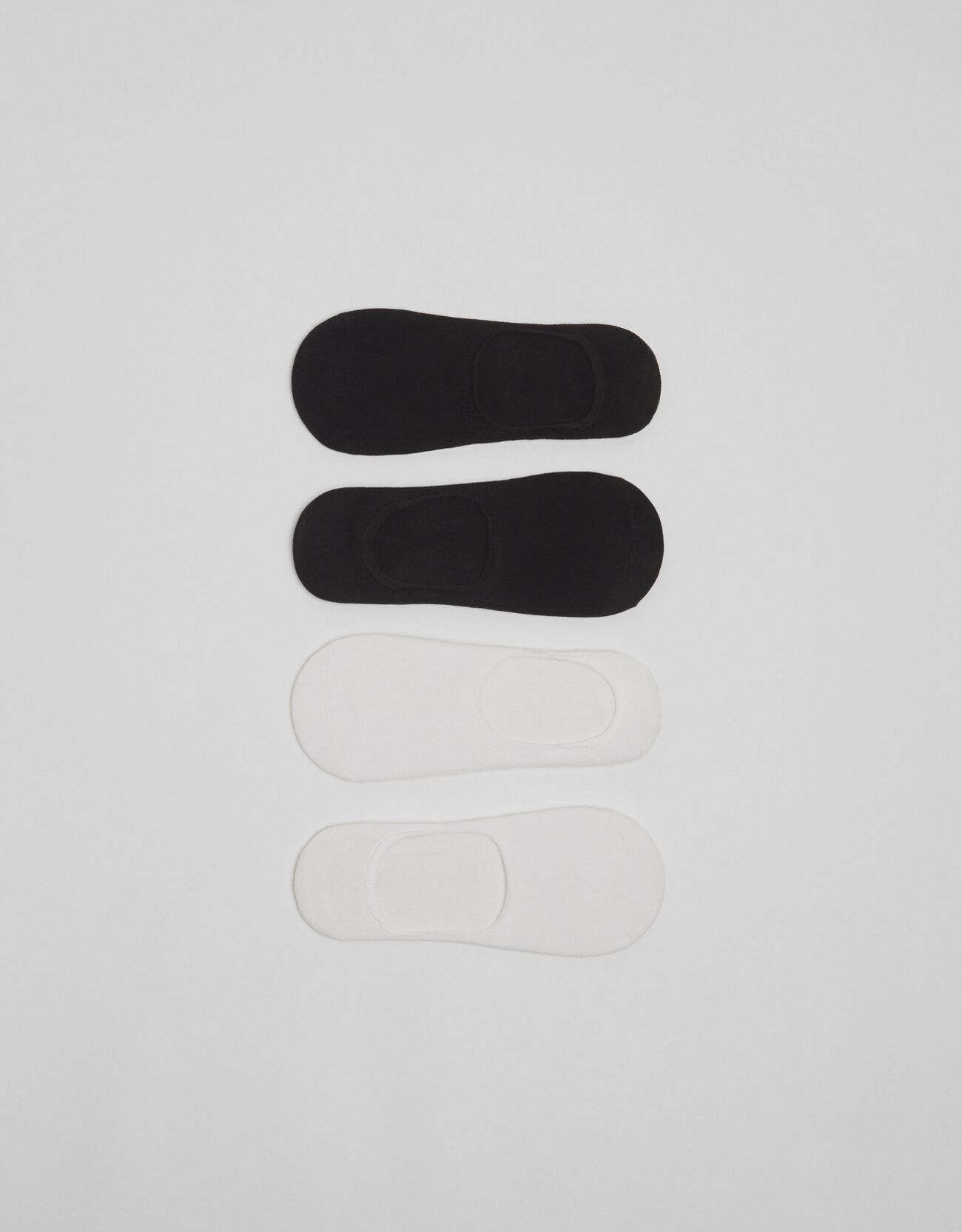 Набор из 4 пар базовых носков-следков Белый/Черный Bershka
