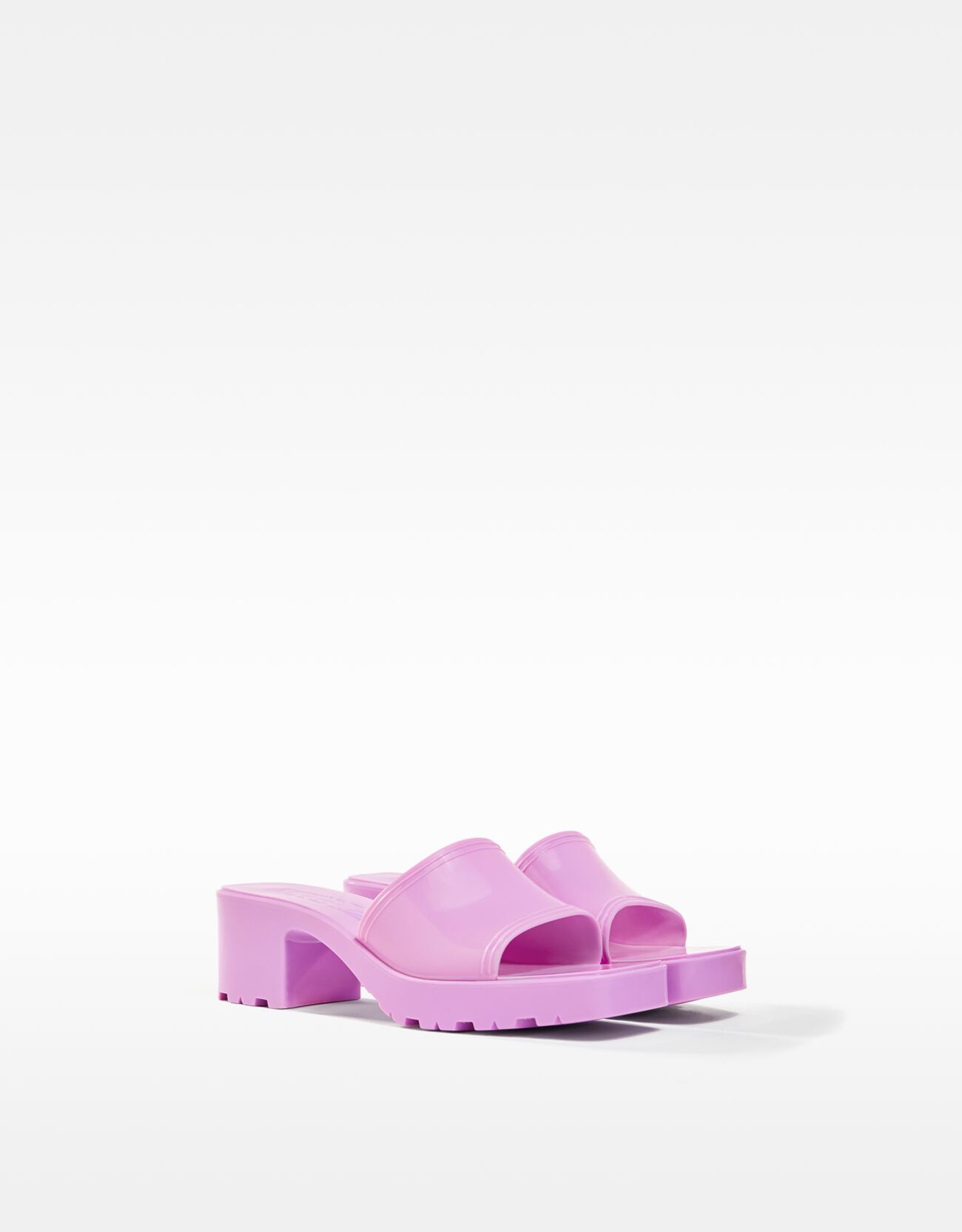 Блестящие босоножки на каблуке Фиолетовый Bershka