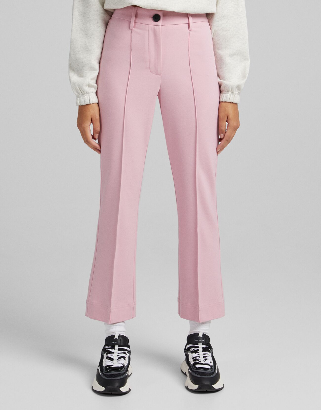 Расклешенные брюки Розовый Bershka