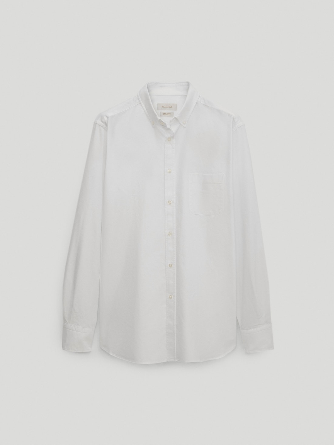 Рубашка оксфорд классического кроя из хлопка БЕЛЫЙ Massimo Dutti