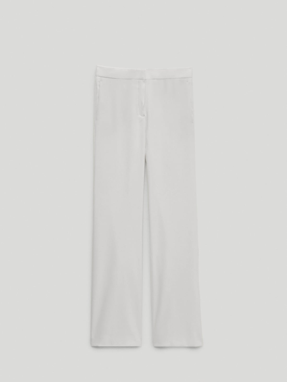 Расклешенные брюки из крепа БЕЛЫЙ Massimo Dutti