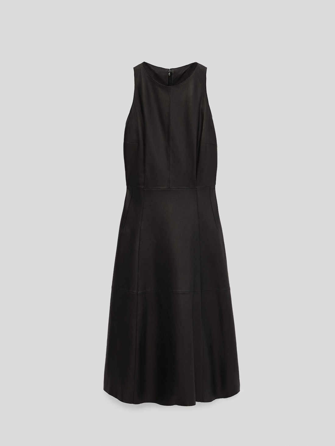 Черное платье из мягкой кожи наппа ЧЕРНЫЙ Massimo Dutti