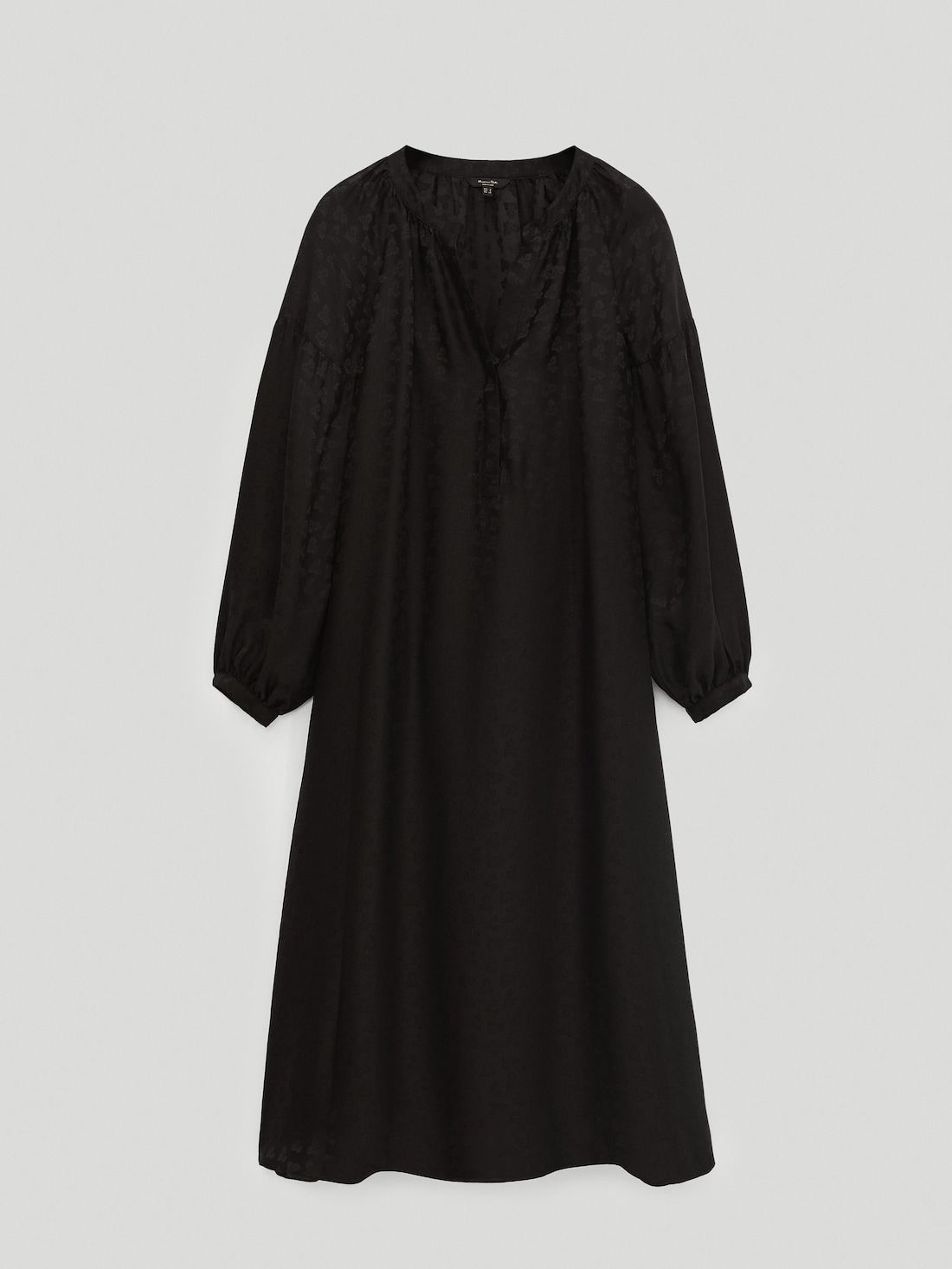 Черное жаккардовое платье ЧЕРНЫЙ Massimo Dutti