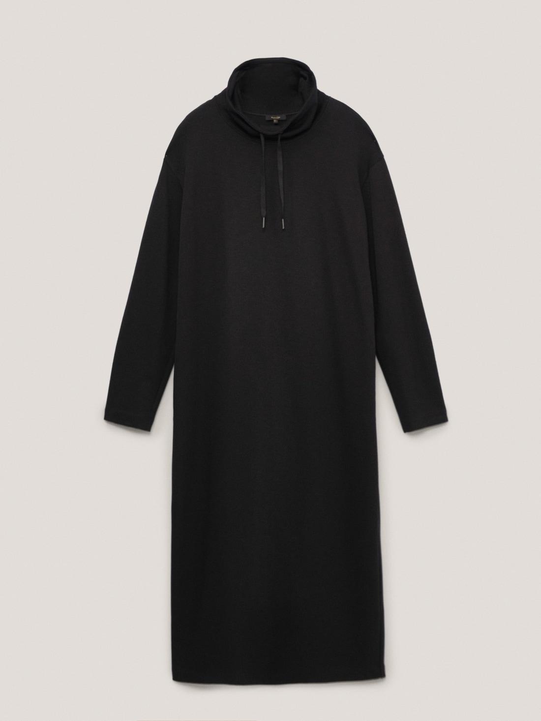 Черное платье с воротником-трубой ЧЕРНЫЙ Massimo Dutti