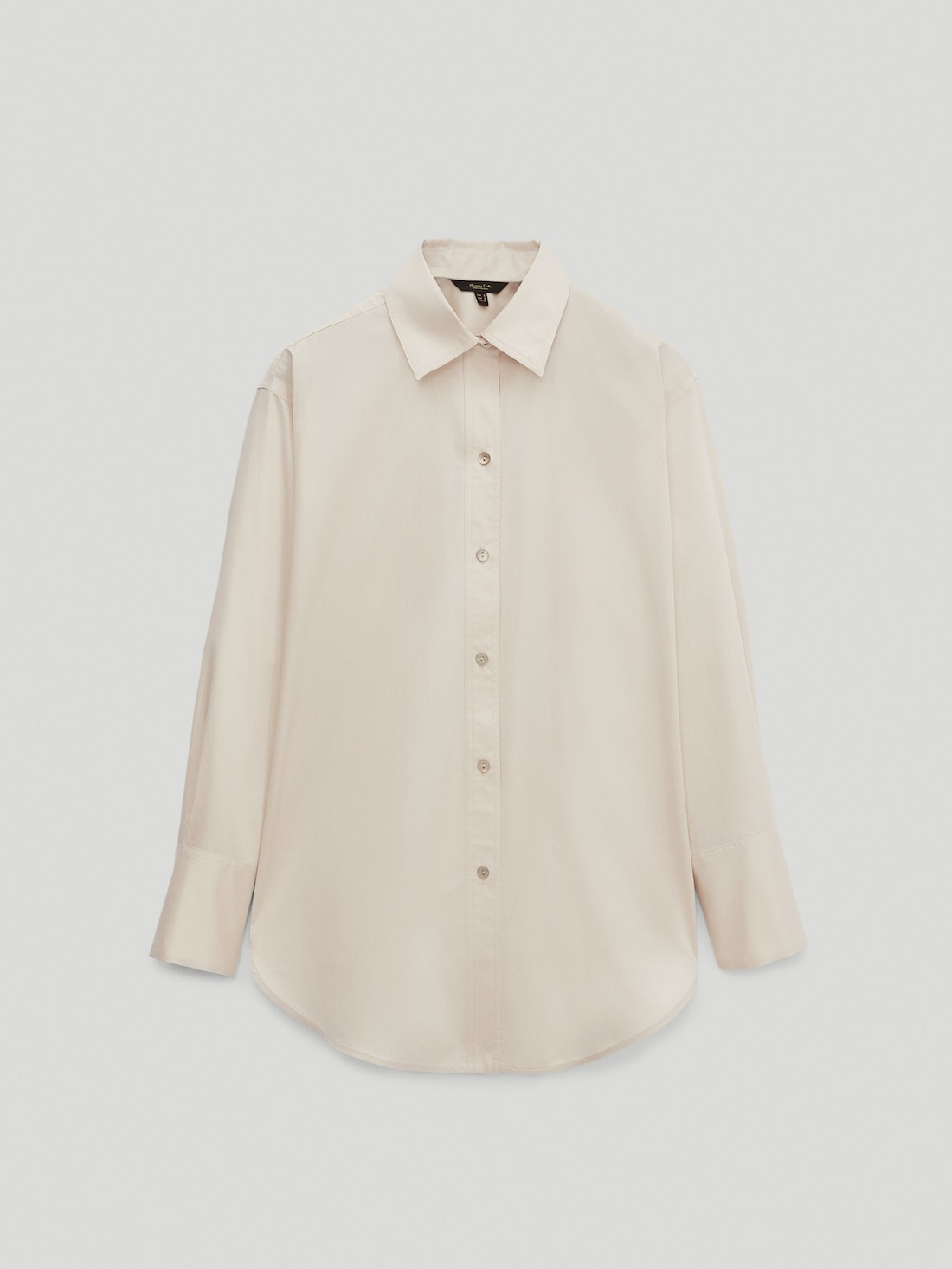 Рубашка из 100% хлопкового сатинового поплина Дымчатый Massimo Dutti