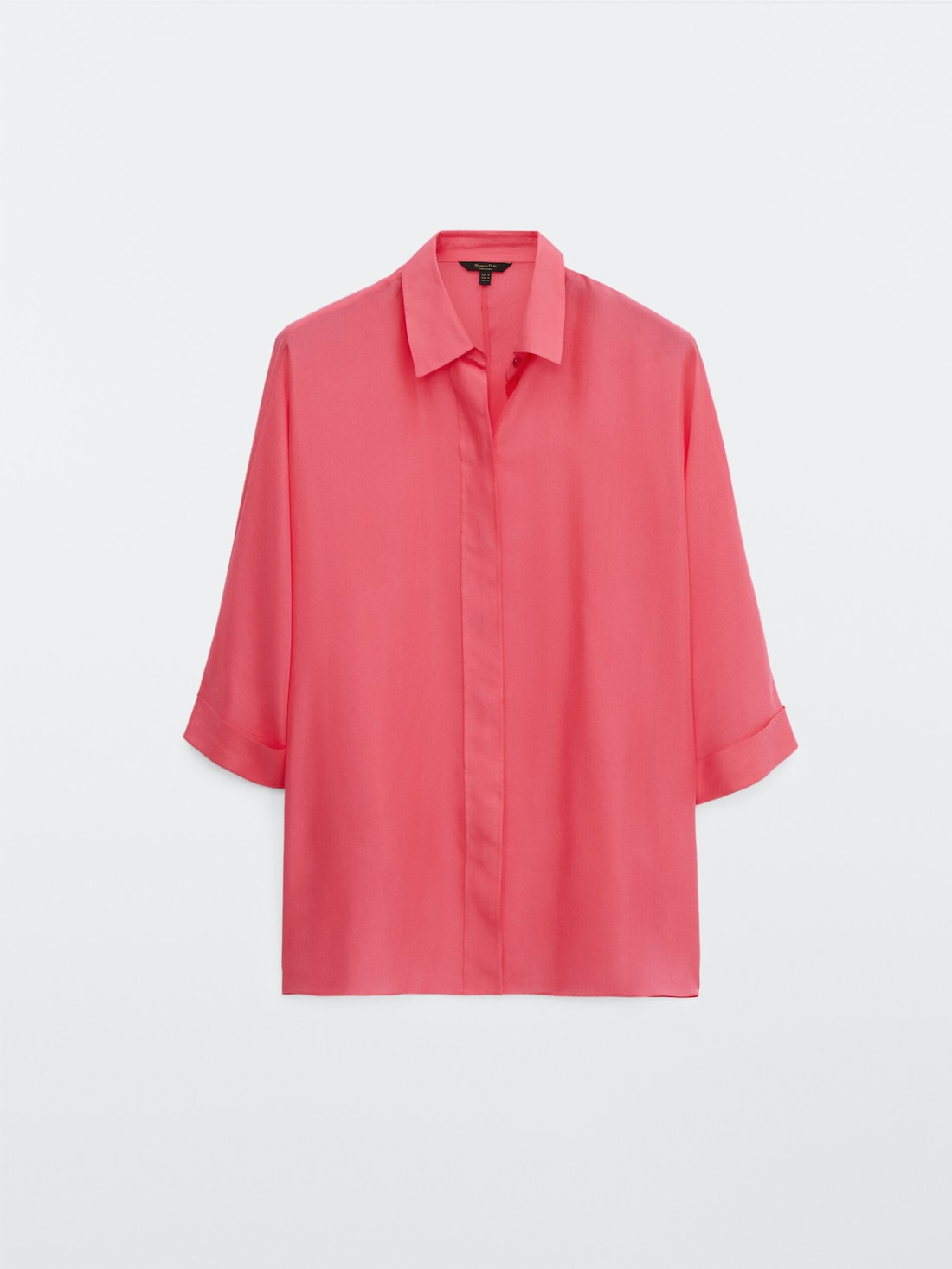 Блуза из шелка Хаботай Розовый Massimo Dutti