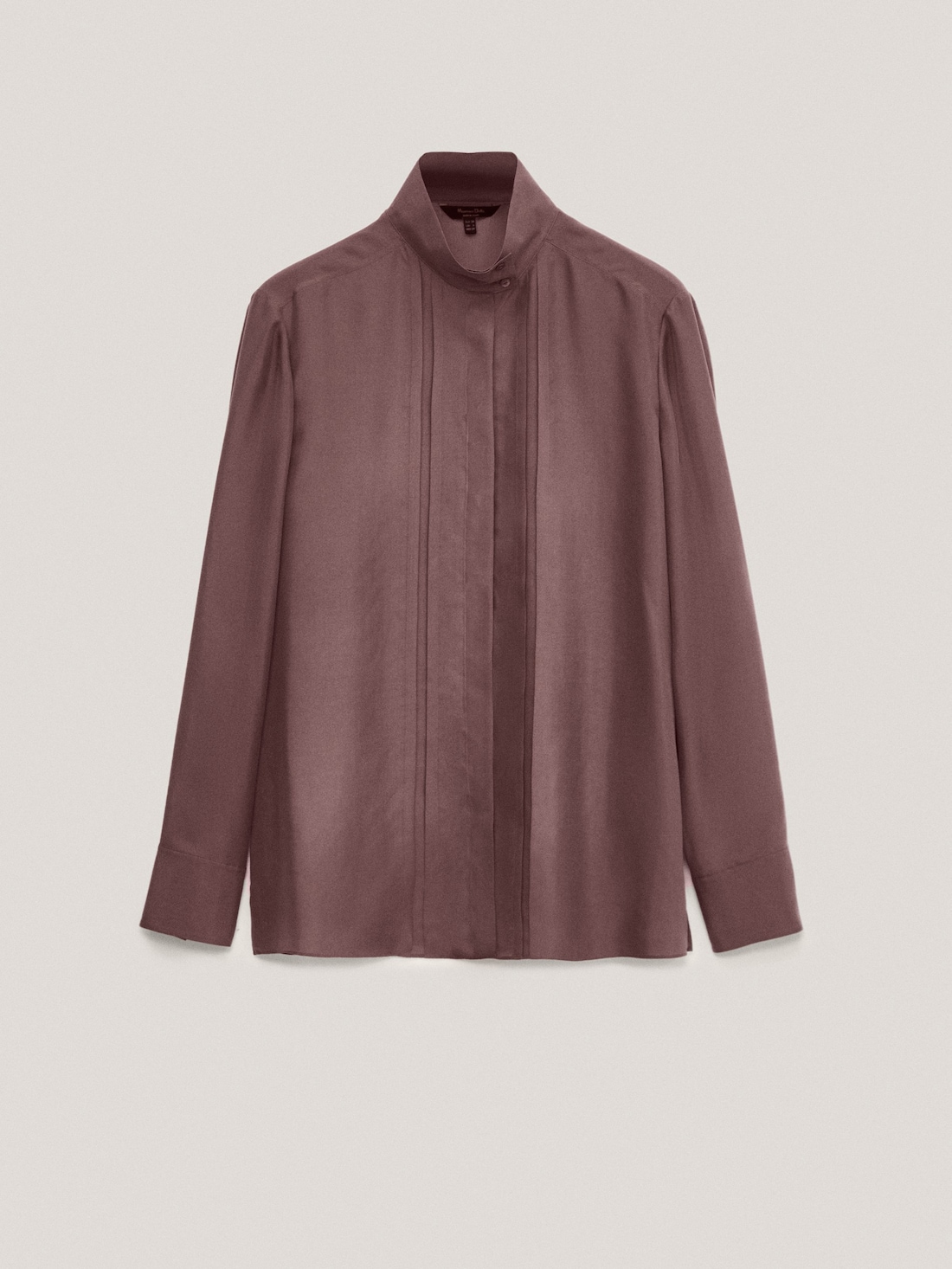 Рубашка из шелка с воротником на пуговицах РОЗОВЫЙ ВИНОГРАД Massimo Dutti