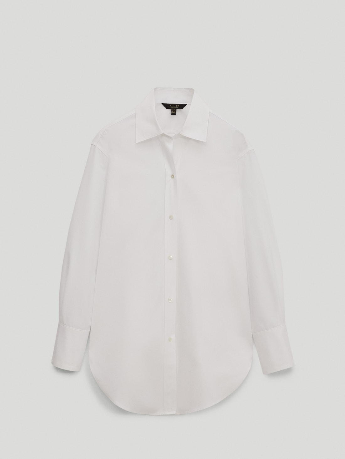 Блуза оверсайз из 100% хлопкового поплина БЕЛЫЙ Massimo Dutti