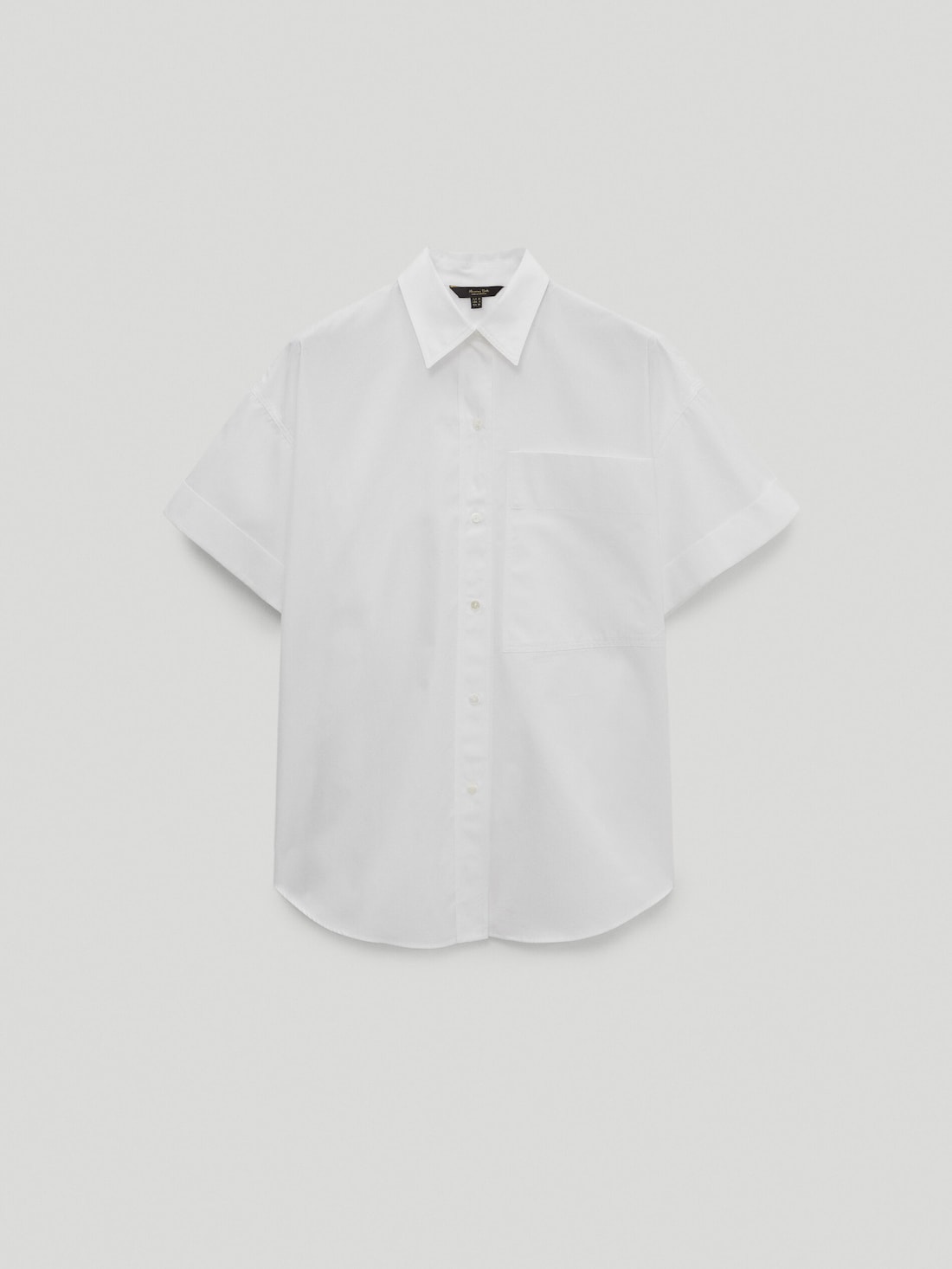 Рубашка из поплина с короткими рукавами БЕЛЫЙ Massimo Dutti