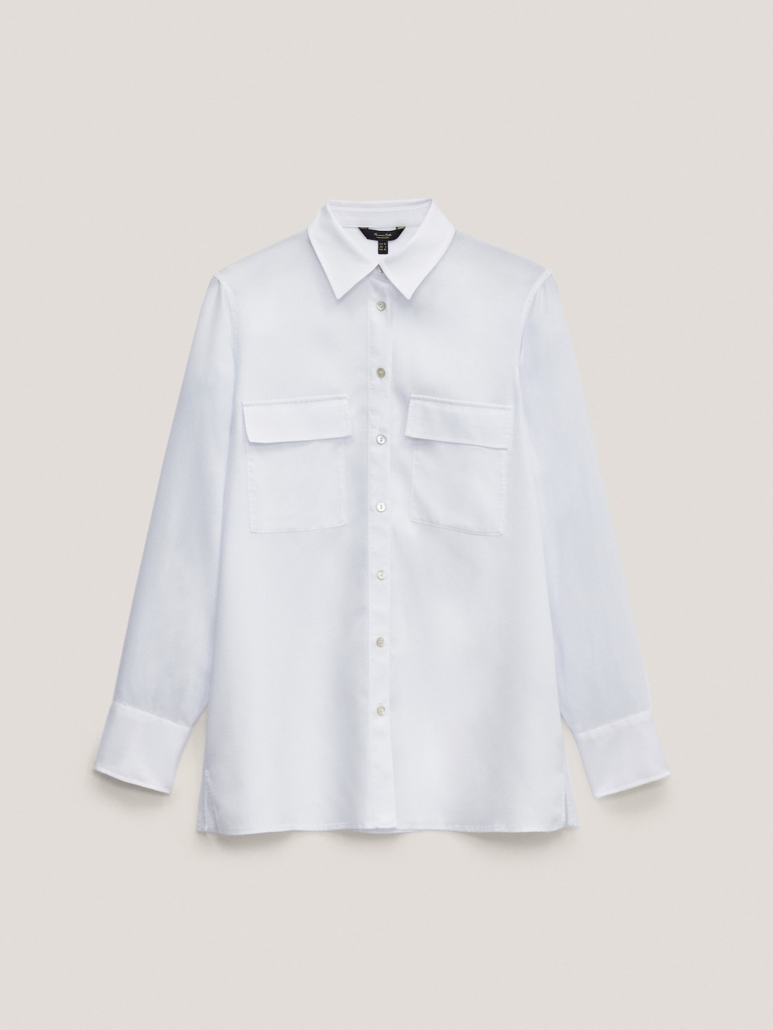 Рубашка из 100% лиоцелла с карманами БЕЛЫЙ Massimo Dutti