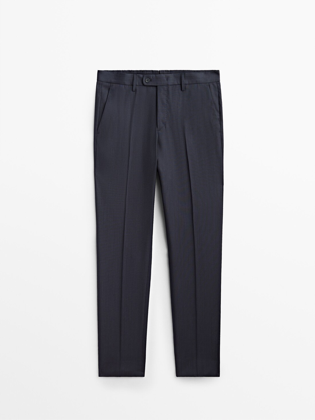 Костюмные брюки из 100% шерстяного вельвета СИНИЙ Massimo Dutti