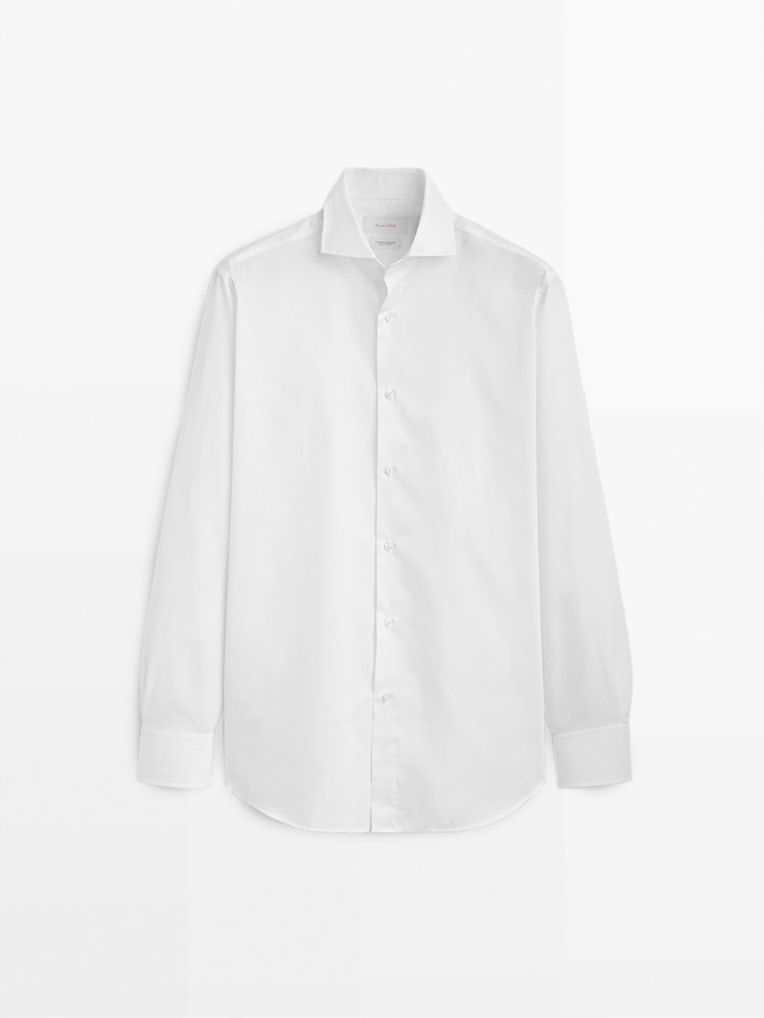Рубашка классического кроя из фактурного хлопка в клетку БЕЛЫЙ Massimo Dutti
